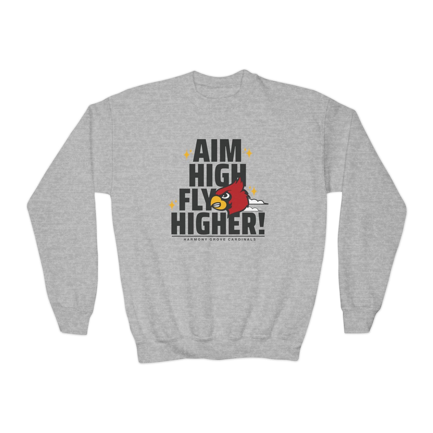 Aim High Fly Higher Cardinal - Youth Crew Sweatshirt