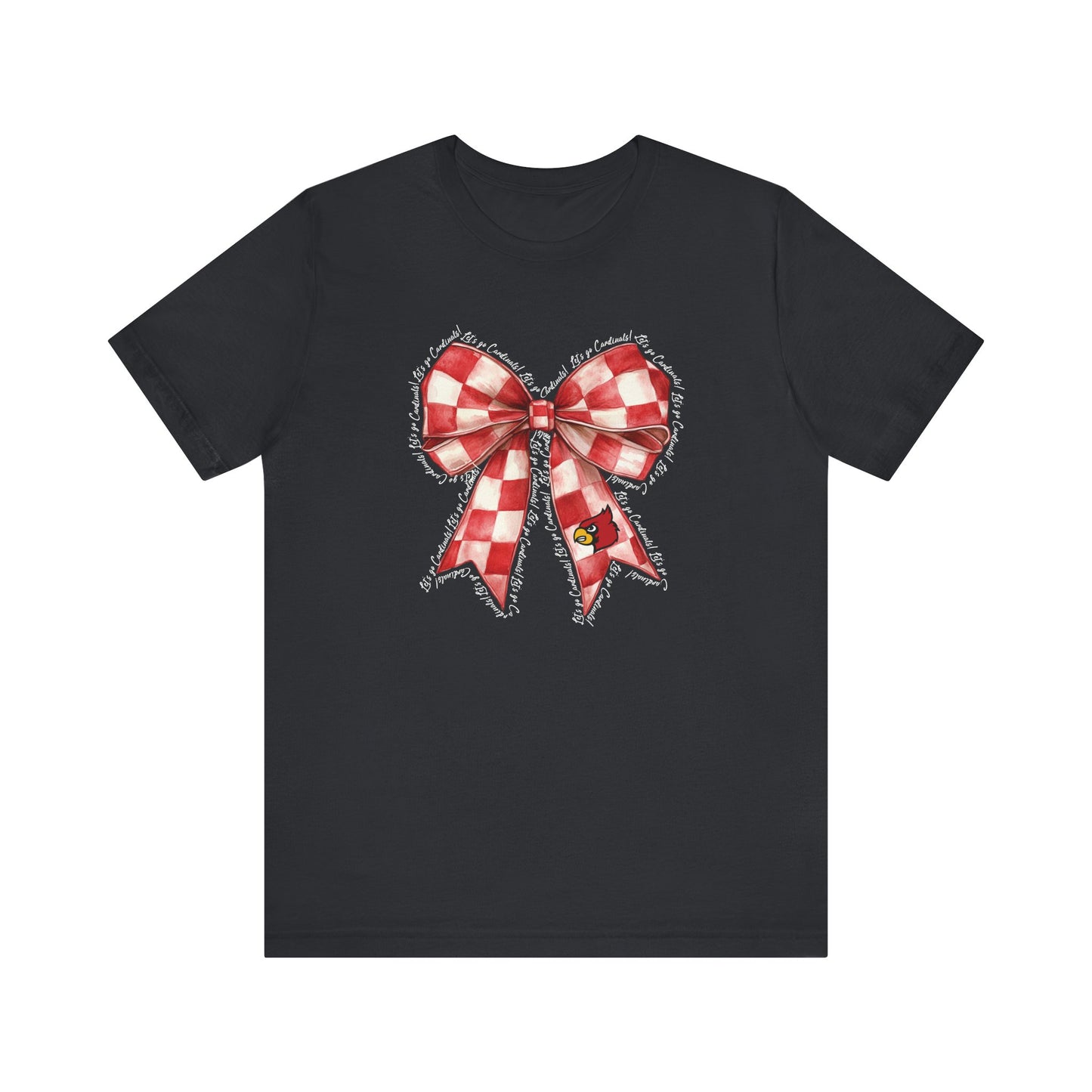 Let's go Cardinals Coquette Bow - Bella + Canvas Short Sleeve Tee