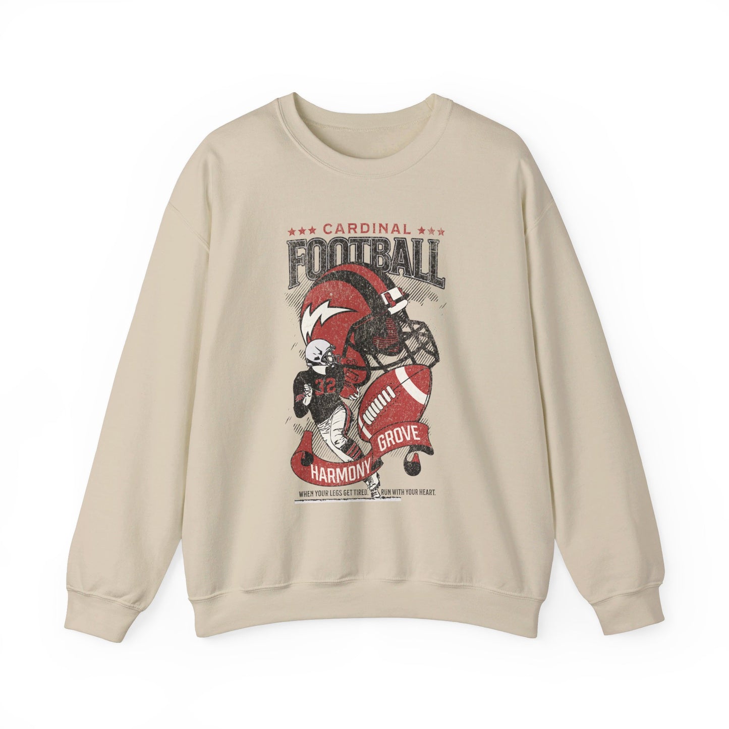Vintage Cardinal Football - Unisex Heavy Blend™ Crewneck Sweatshirt