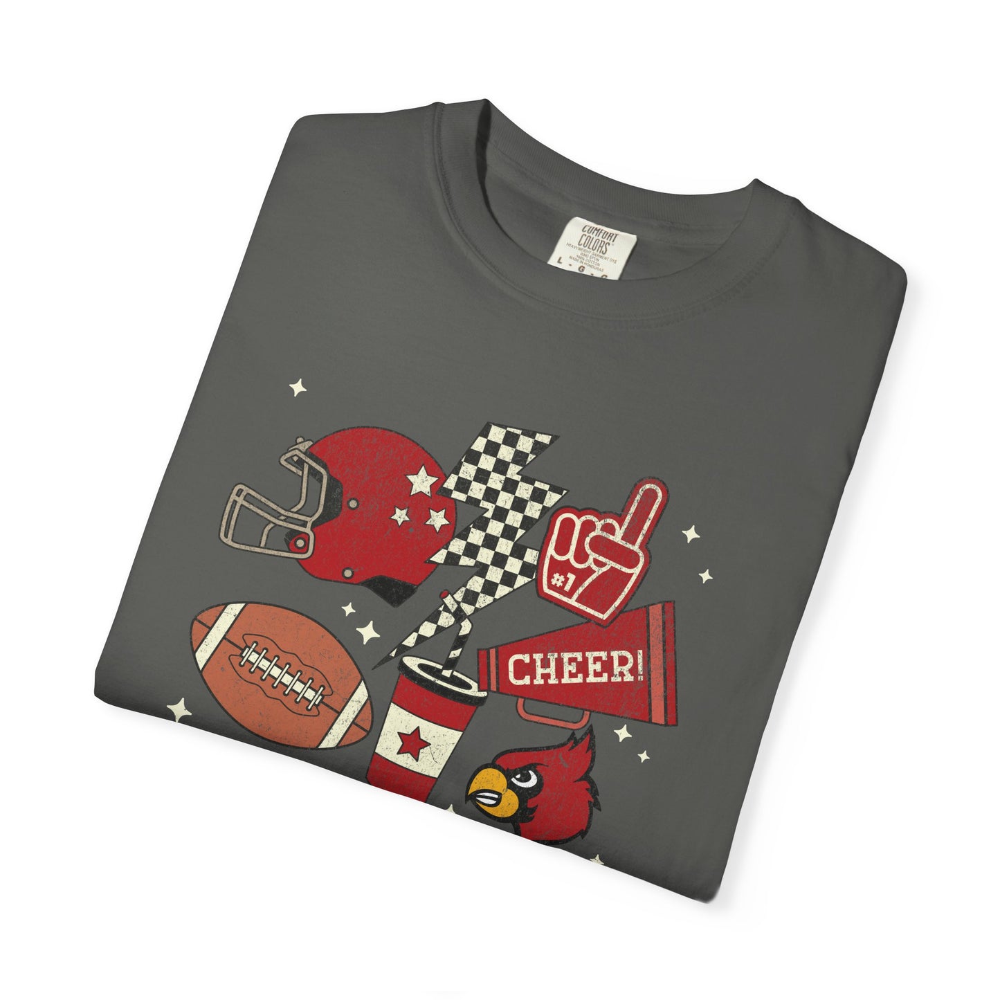 Cardinal Tis the Season Football - Comfort Colors T Shirt