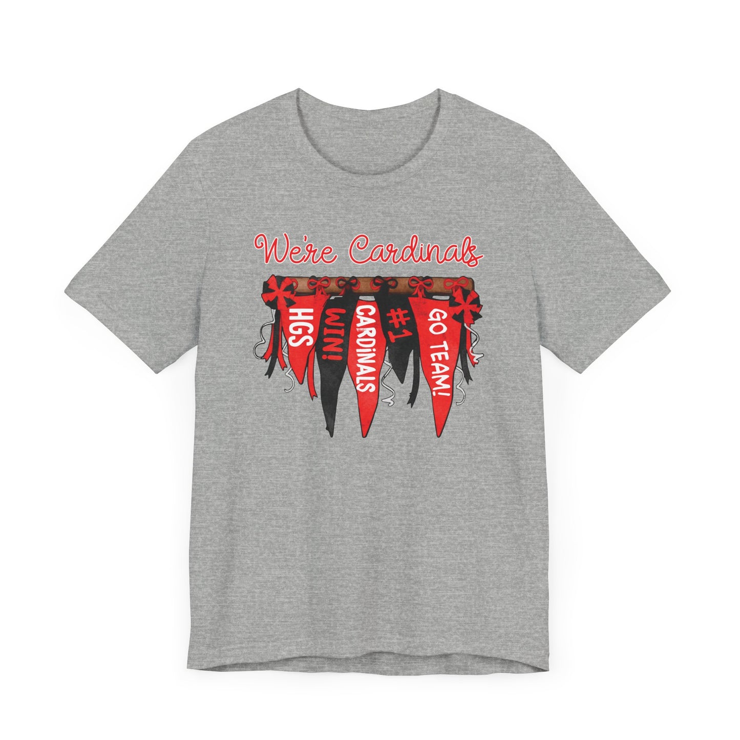 Cardinals Pennant Banner - Bella + Canvas Short Sleeve Tee