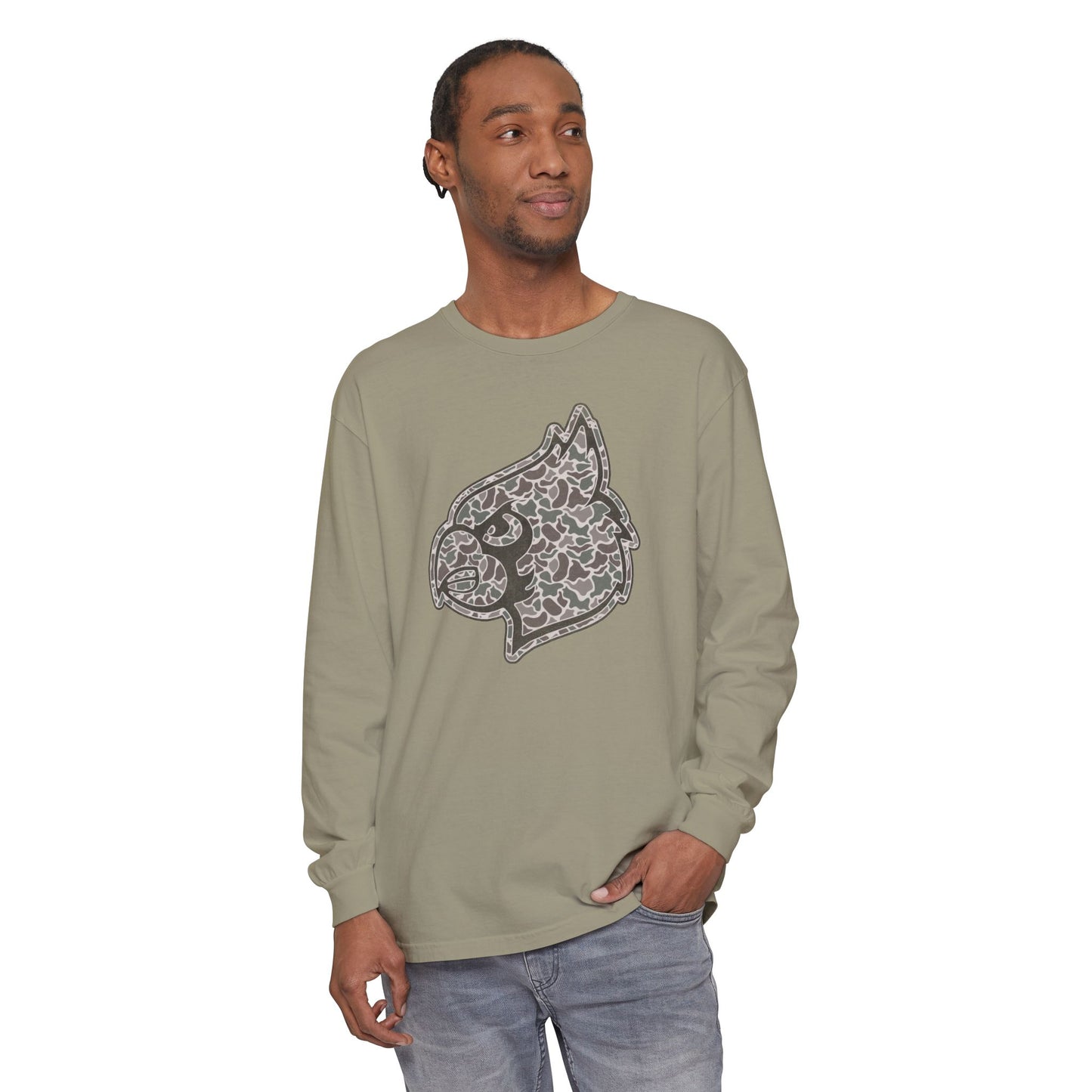 Old School Camo Cardinal - Comfort Colors Long Sleeve T-Shirt
