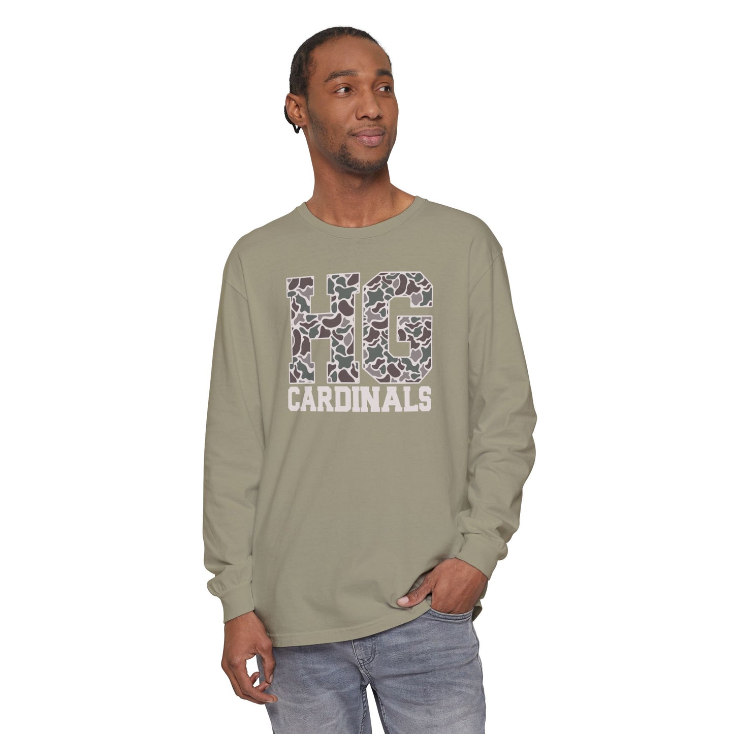 Old School Camo HG Cardinals - Comfort Colors Long Sleeve T-Shirt