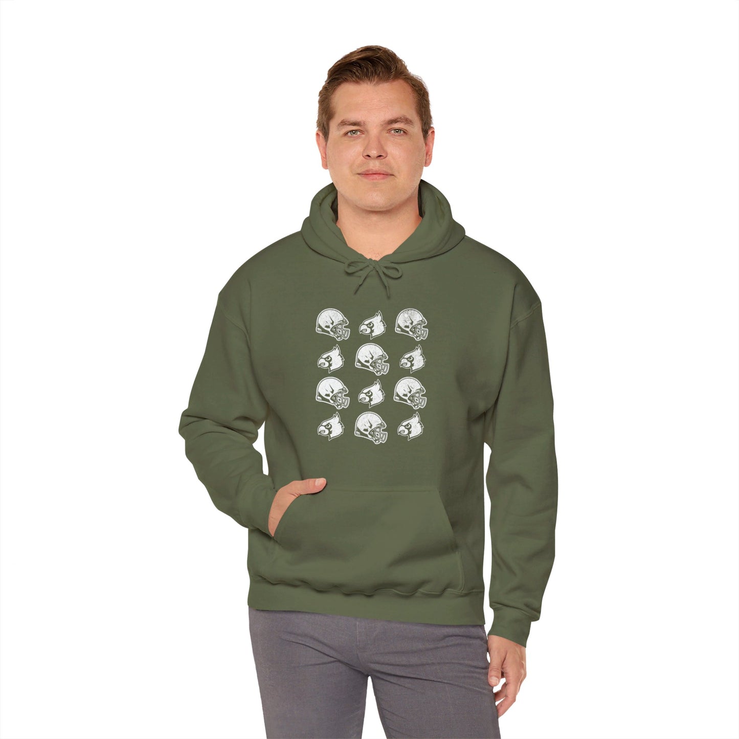 Vintage Helmets and Cardinals - Unisex Heavy Blend™ Hooded Sweatshirt