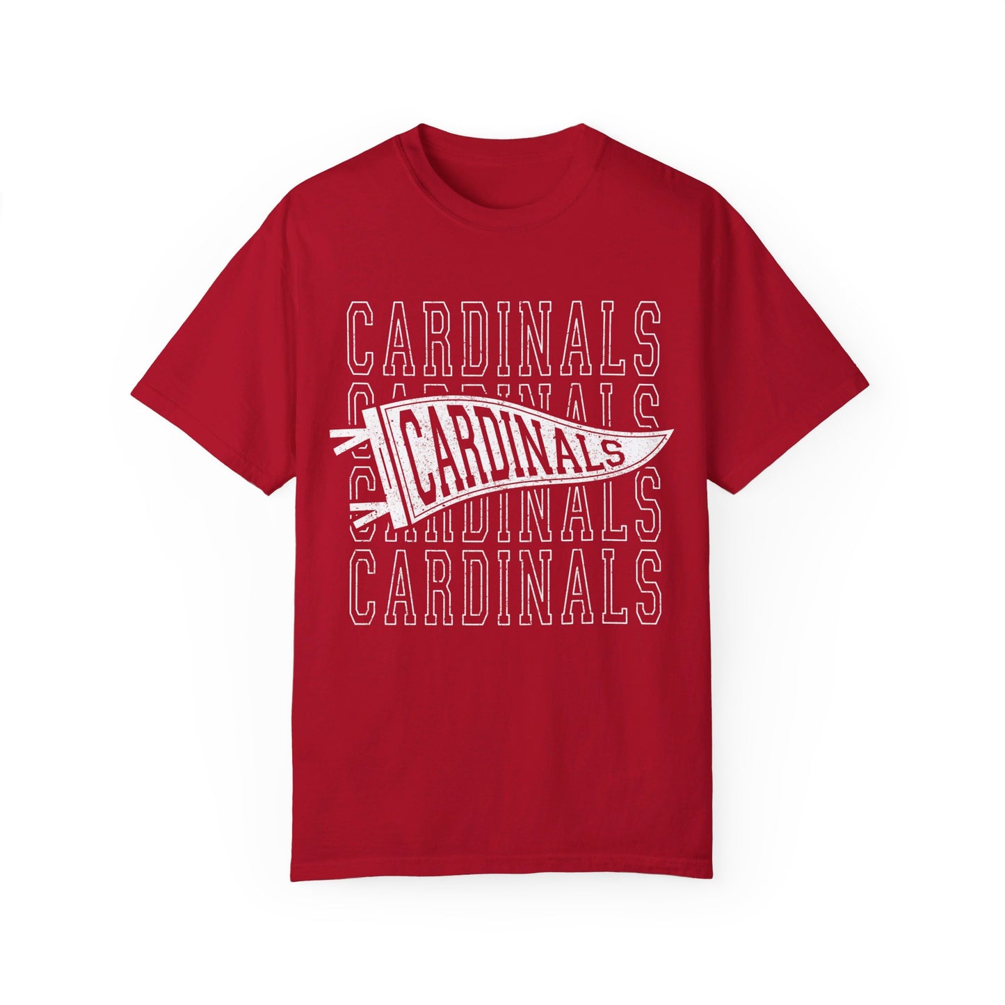 Cardinal Distressed Pennant - Comfort Colors T-shirt