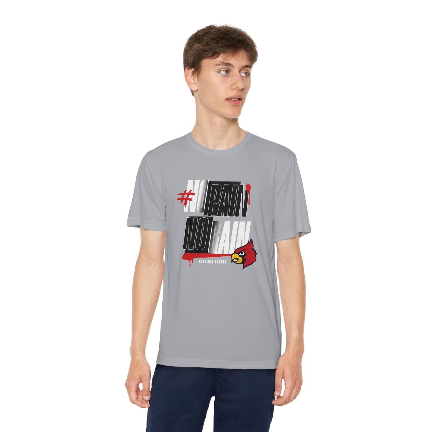 No Pain No Gain Cardinal - Youth Sport-Tek® Competitor™ Tee