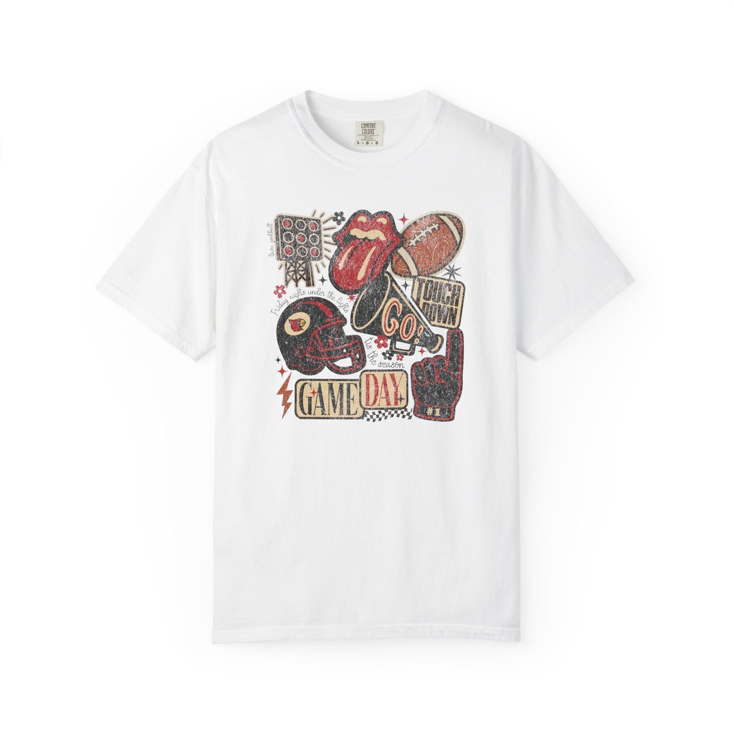Cardinal Football Collage - Comfort Colors T Shirt