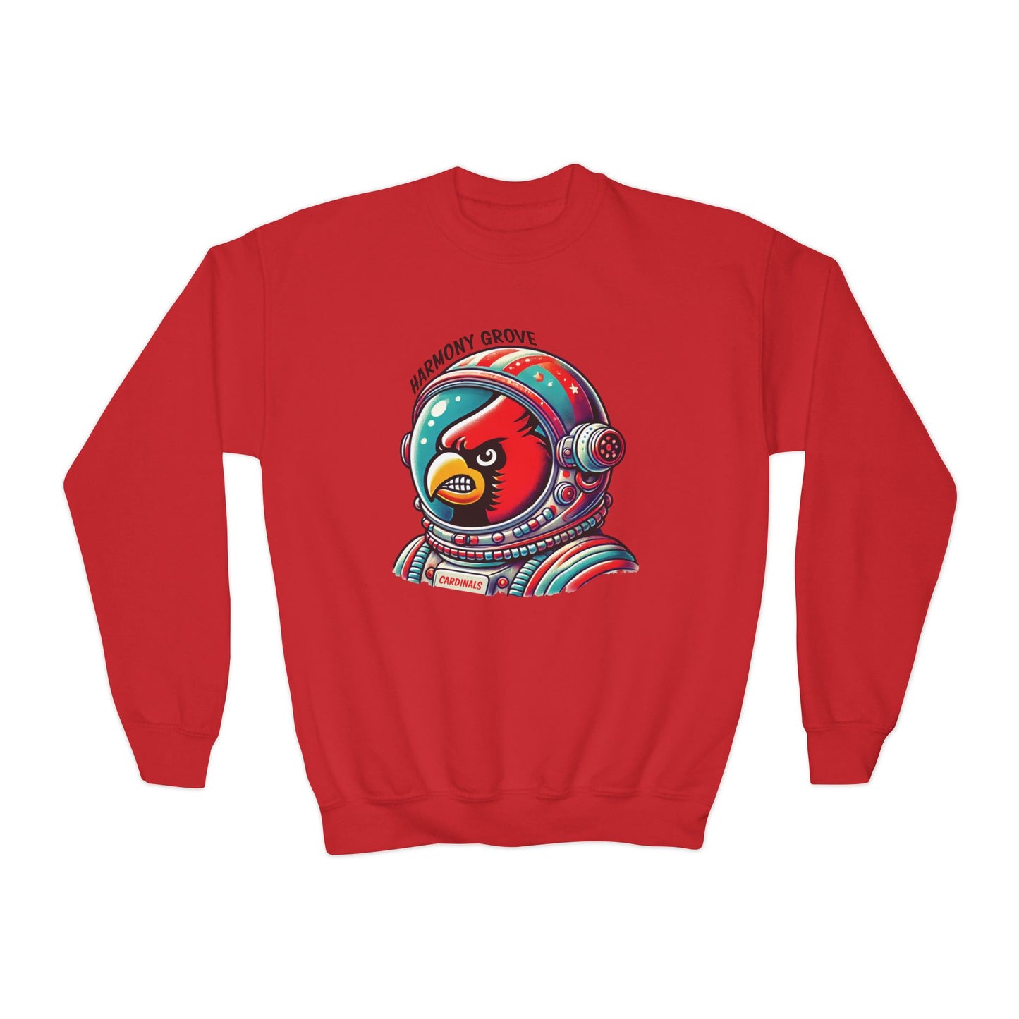 Astronaut Harmony Grove Cardinal - Youth Crew Sweatshirt