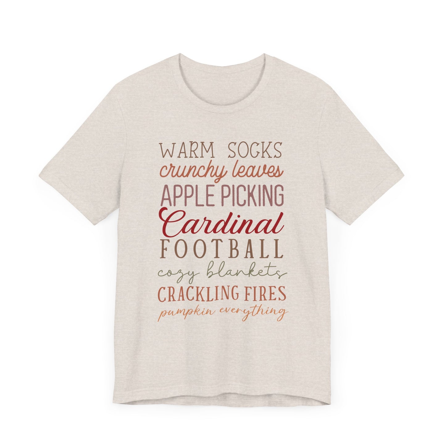 Fall Sayings Cardinal Football - Bella + Canvas Short Sleeve Tee