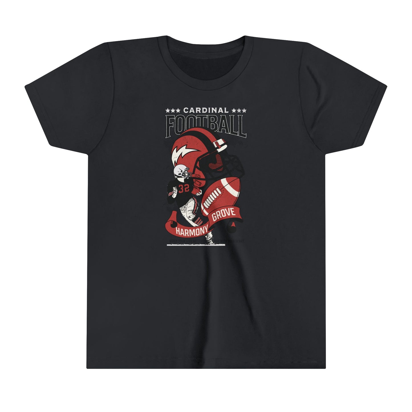 Vintage Cardinal Football - Bella + Canvas Youth Tee