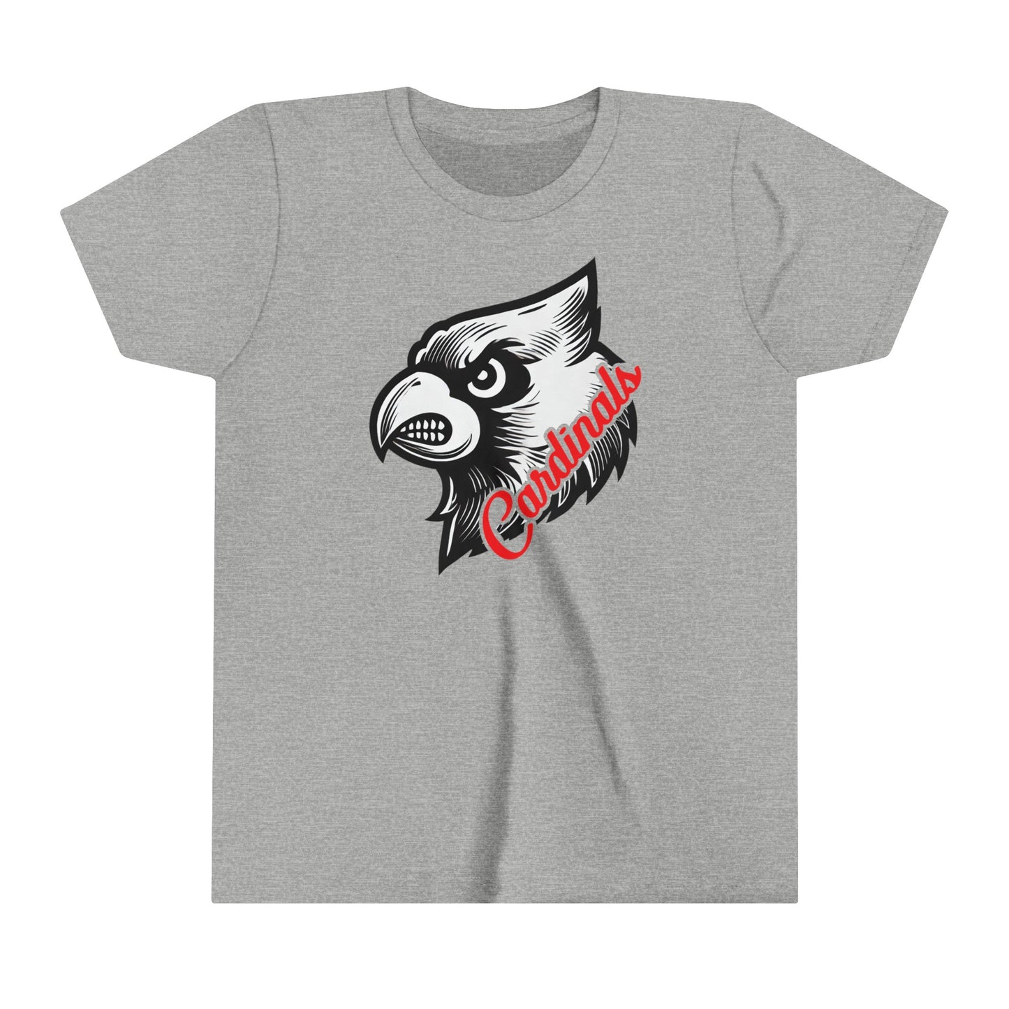 Black and White Cardinal Inset Text - Bella + Canvas Youth Tee