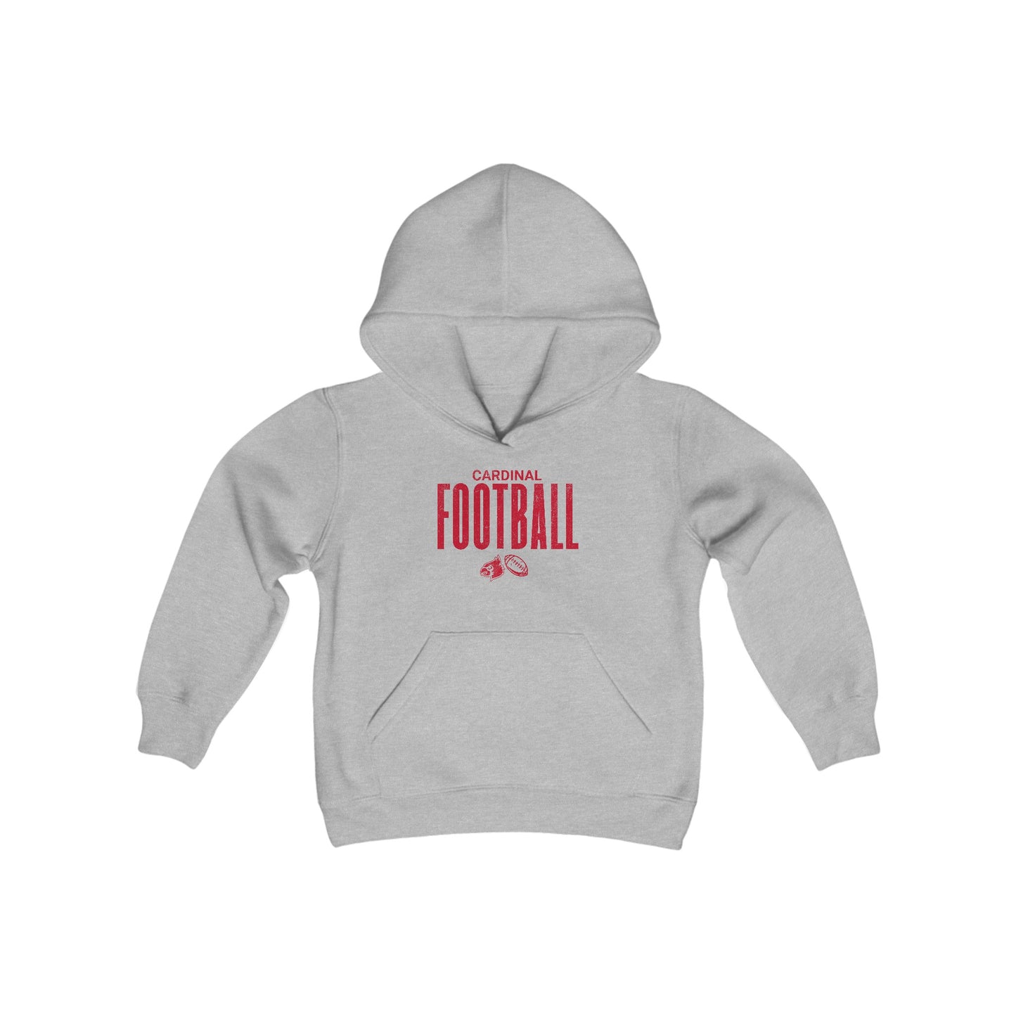 Vintage Cardinal Football - Youth Heavy Blend Hooded Sweatshirt