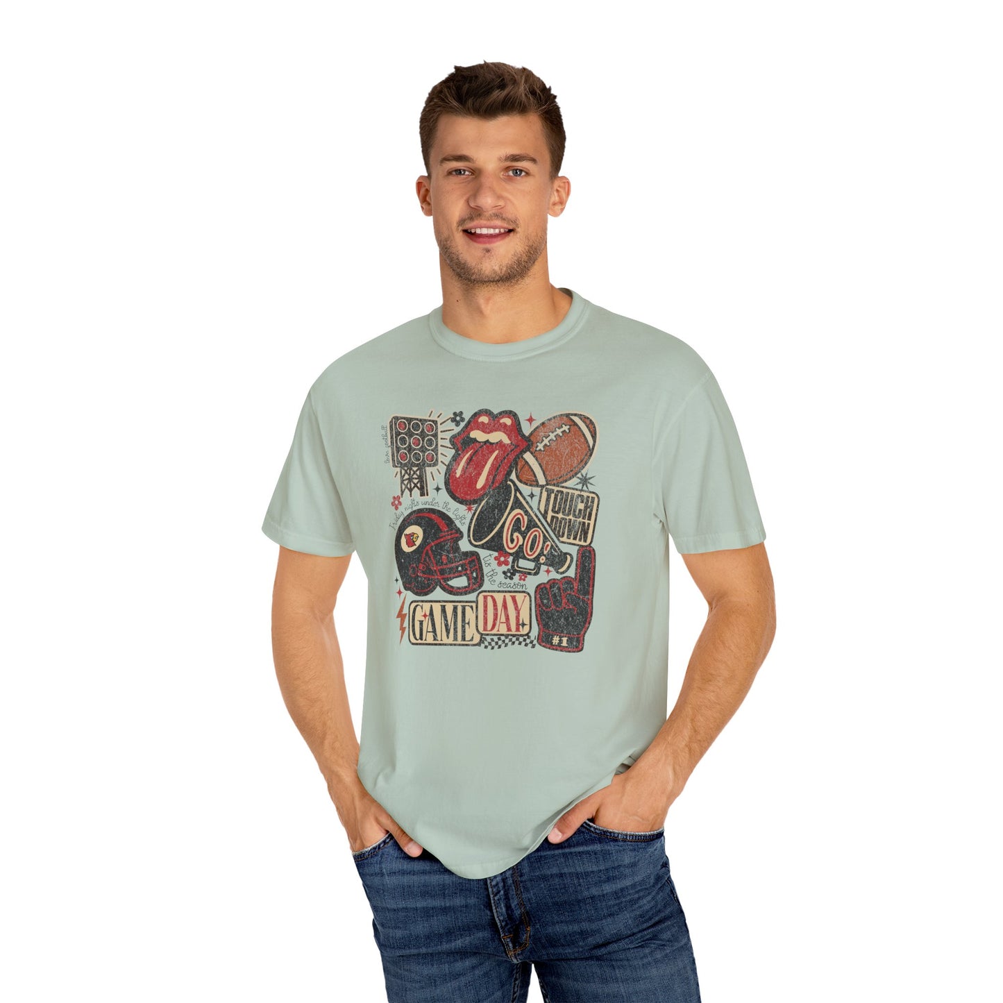 Cardinal Football Collage - Comfort Colors T Shirt