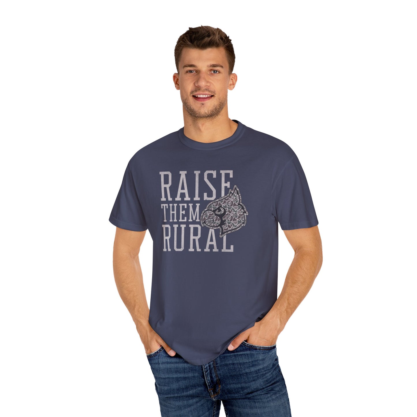 Old School Camo Raise them Rural Cardinal - Comfort Colors T Shirt