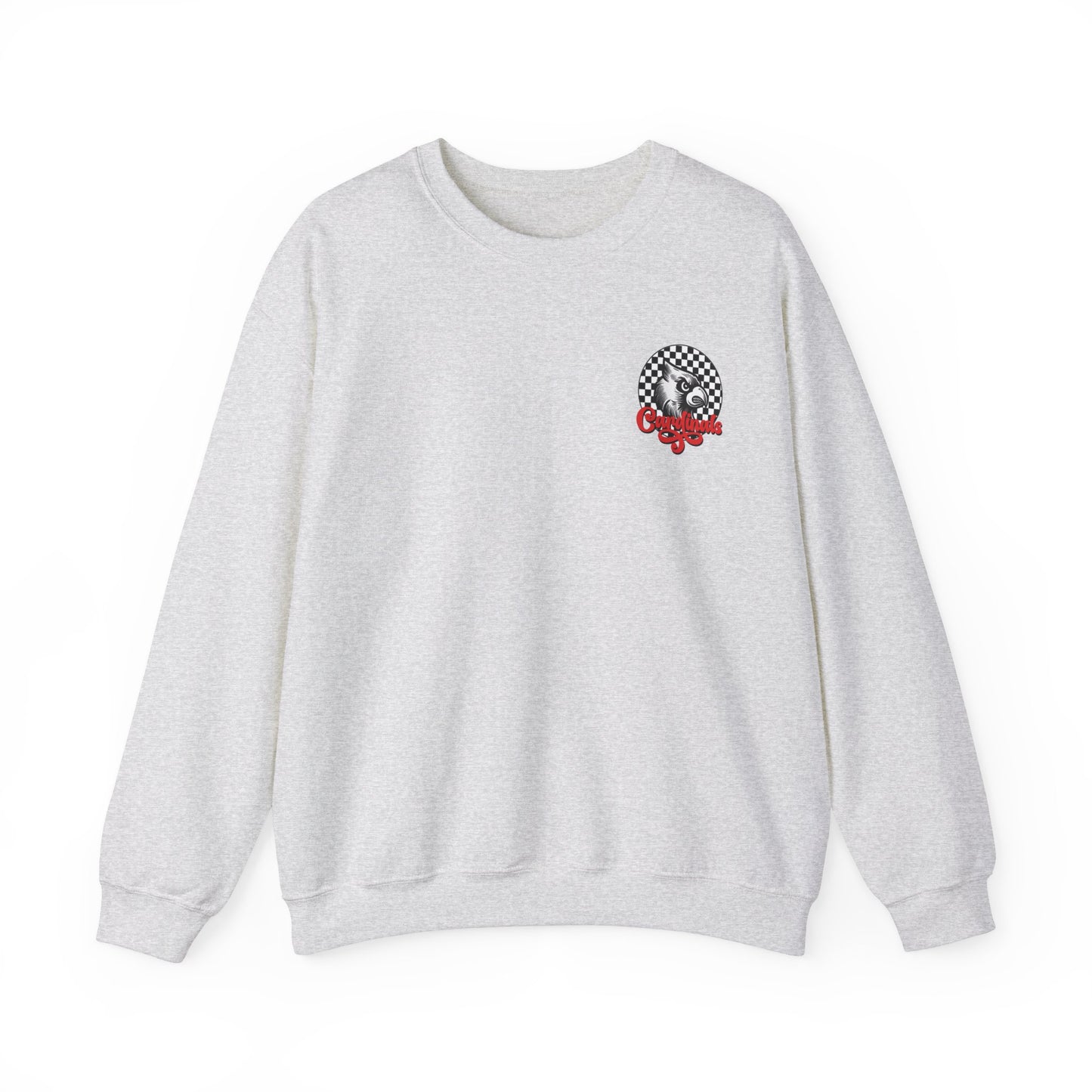 Black and White Check Cardinal Script - Unisex Heavy Blend™ Crewneck Sweatshirt
