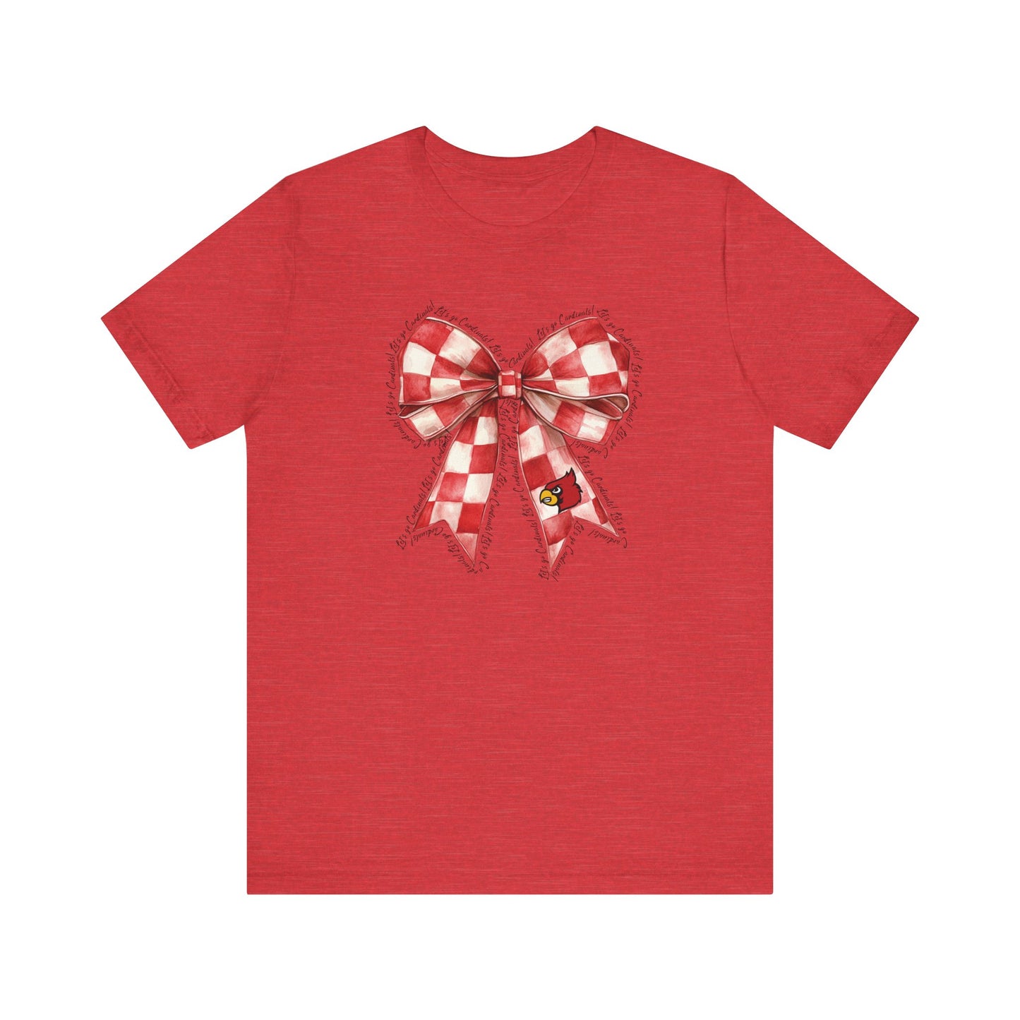 Let's go Cardinals Coquette Bow - Bella + Canvas Short Sleeve Tee