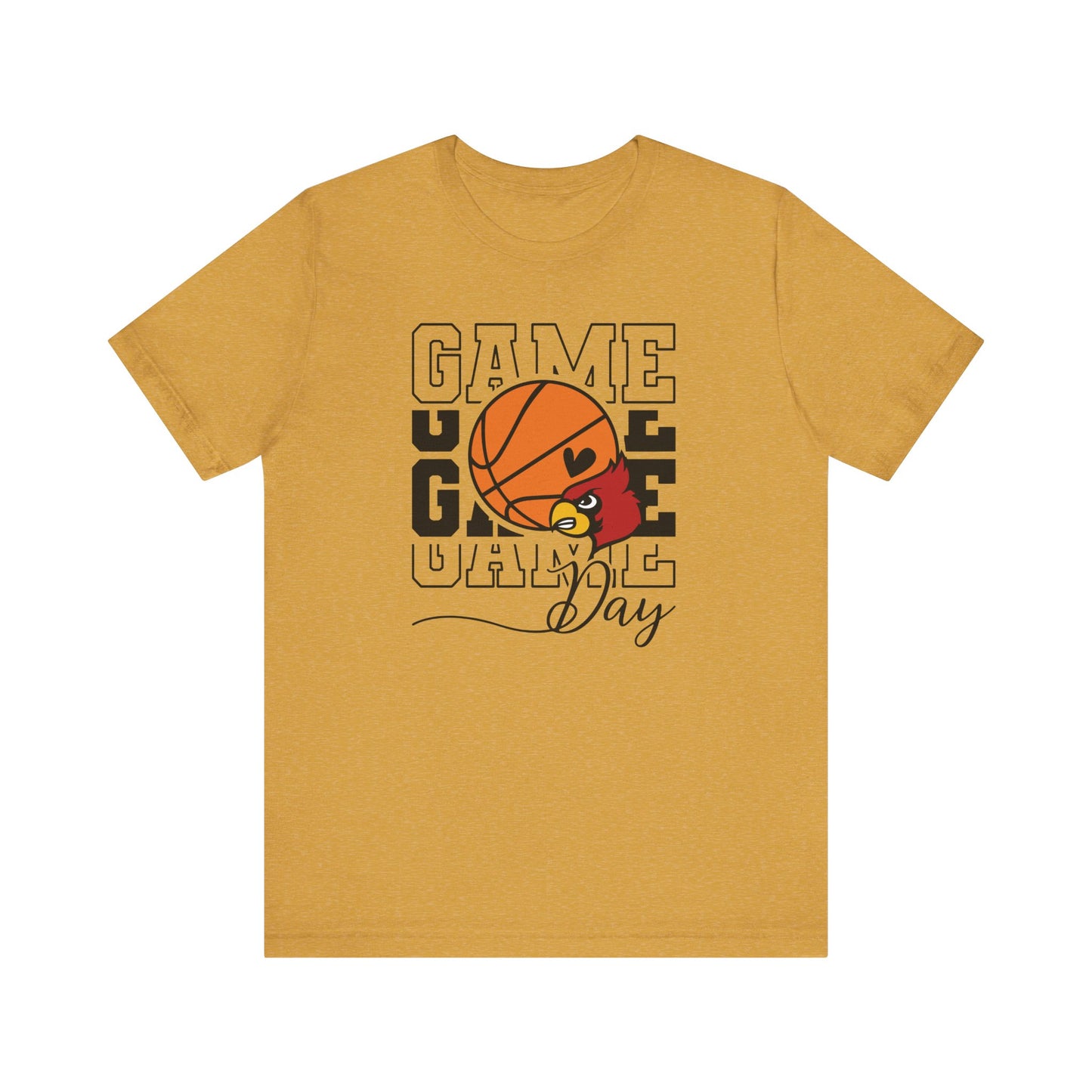 Cardinal Game Day Basketball - Bella + Canvas Short Sleeve Tee