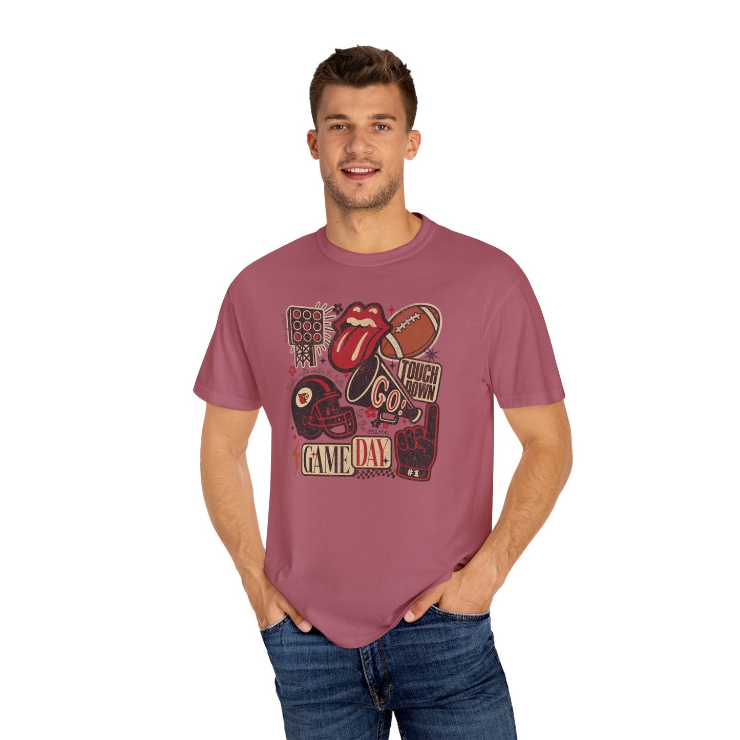Cardinal Football Collage - Comfort Colors T Shirt