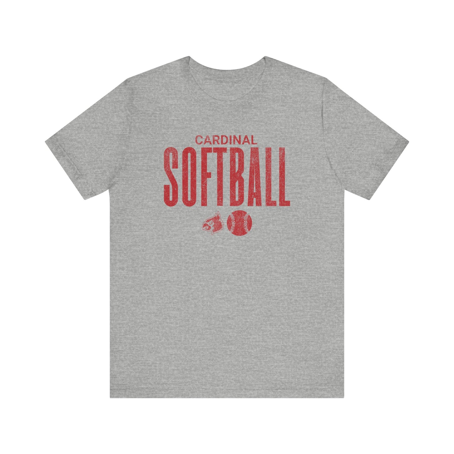 Vintage Cardinal Softball - Bella + Canvas Short Sleeve Tee
