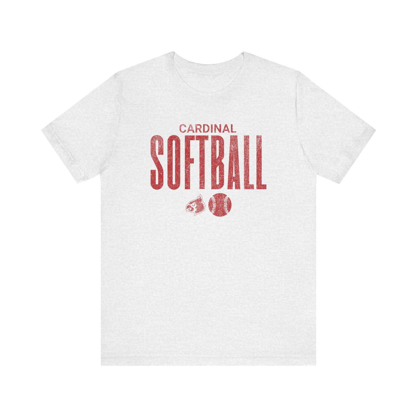 Vintage Cardinal Softball - Bella + Canvas Short Sleeve Tee