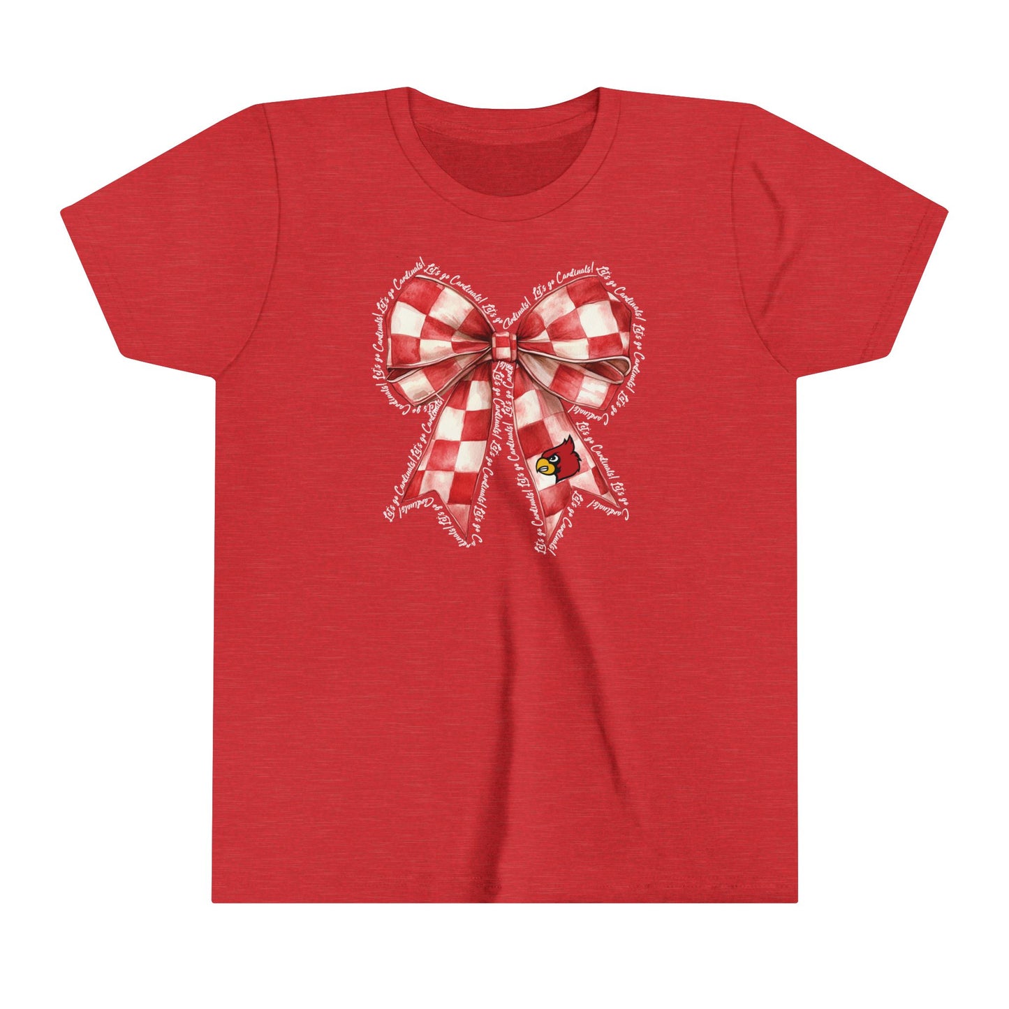 Let's go Cardinals Coquette Bow - Bella + Canvas Youth Tee