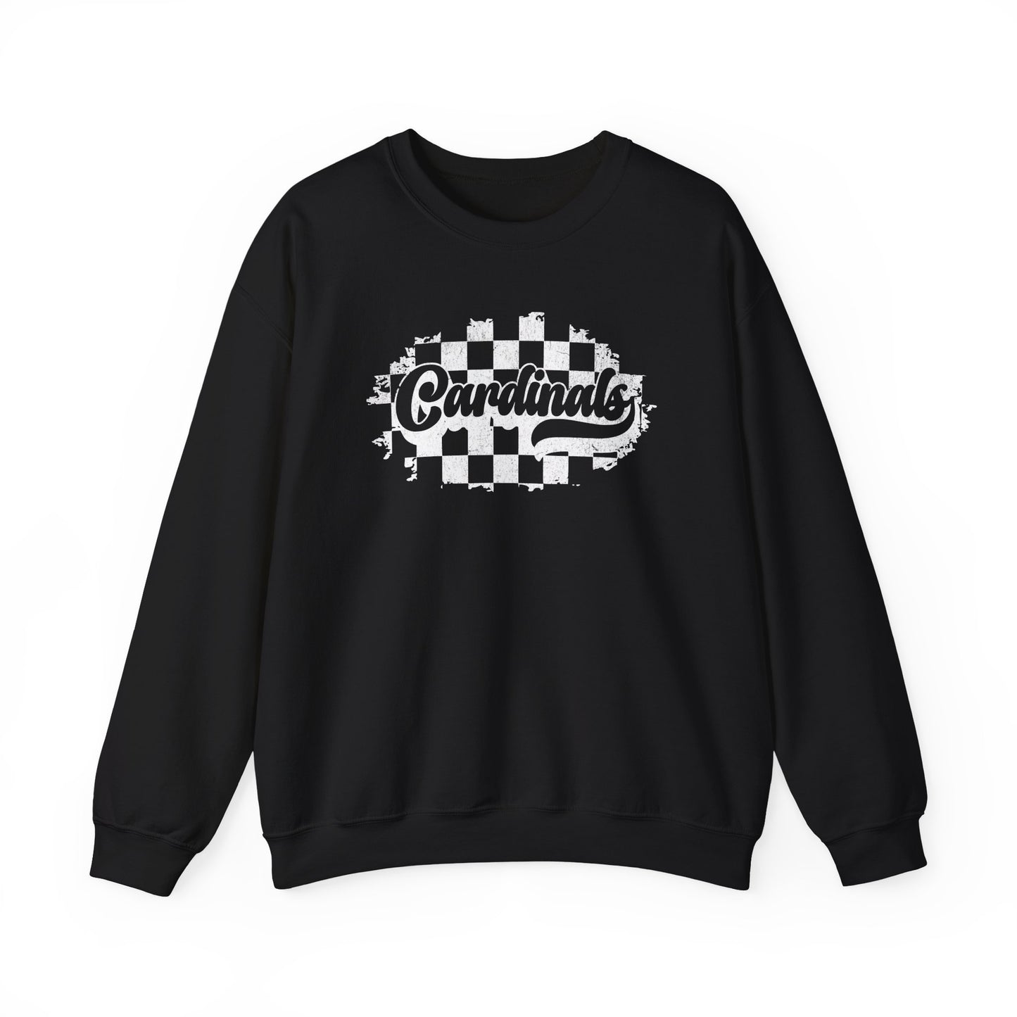 Vintage Cardinals Checked - Unisex Heavy Blend™ Crewneck Sweatshirt