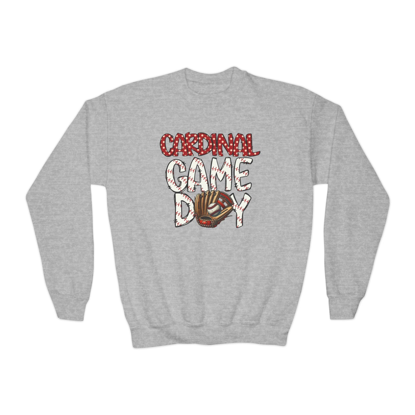 Cardinal Game Day Baseball - Youth Crew Sweatshirt