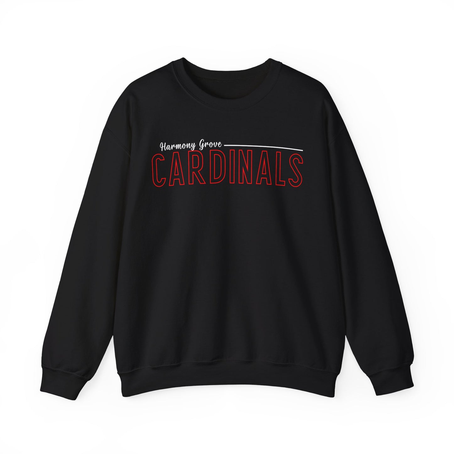 Harmony Grove Cardinals Outline Text - Unisex Heavy Blend™ Crewneck Sweatshirt