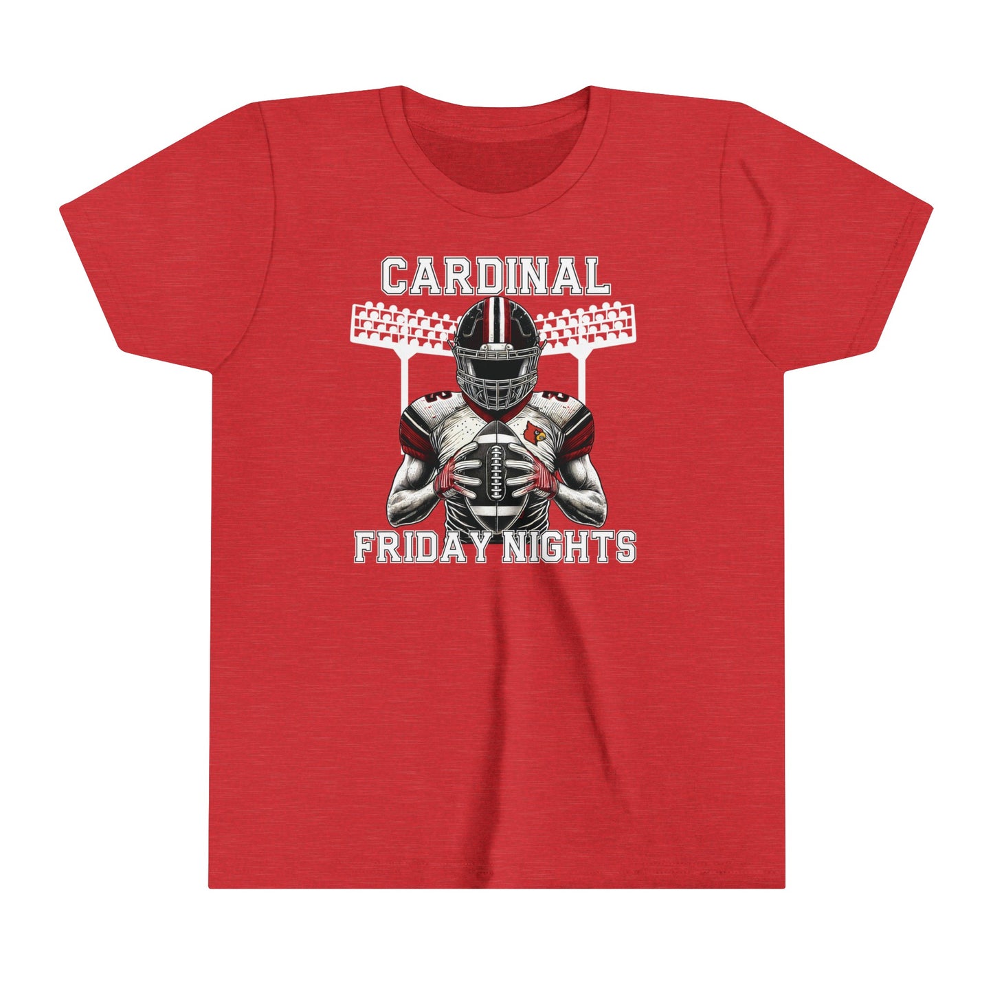 Cardinal Friday Nights Football - Bella + Canvas Youth Tee