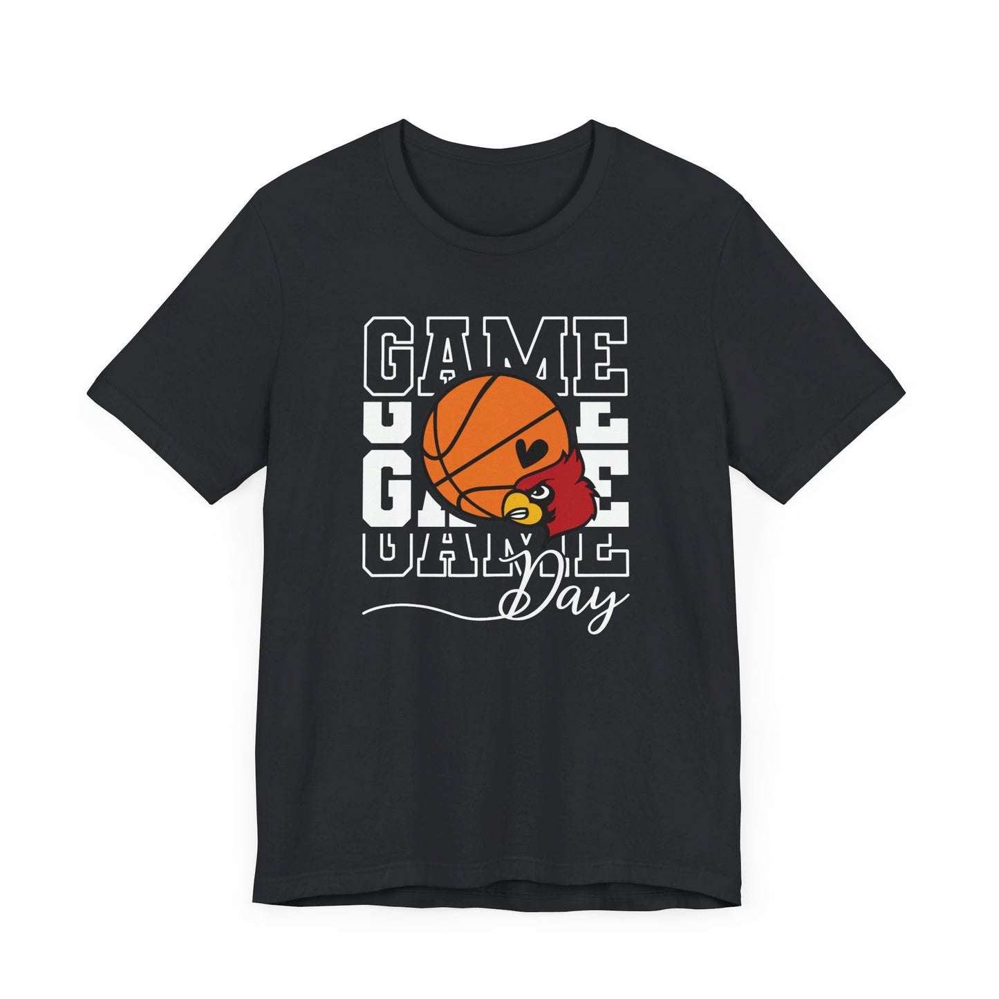 Cardinal Game Day Basketball - Bella + Canvas Short Sleeve Tee