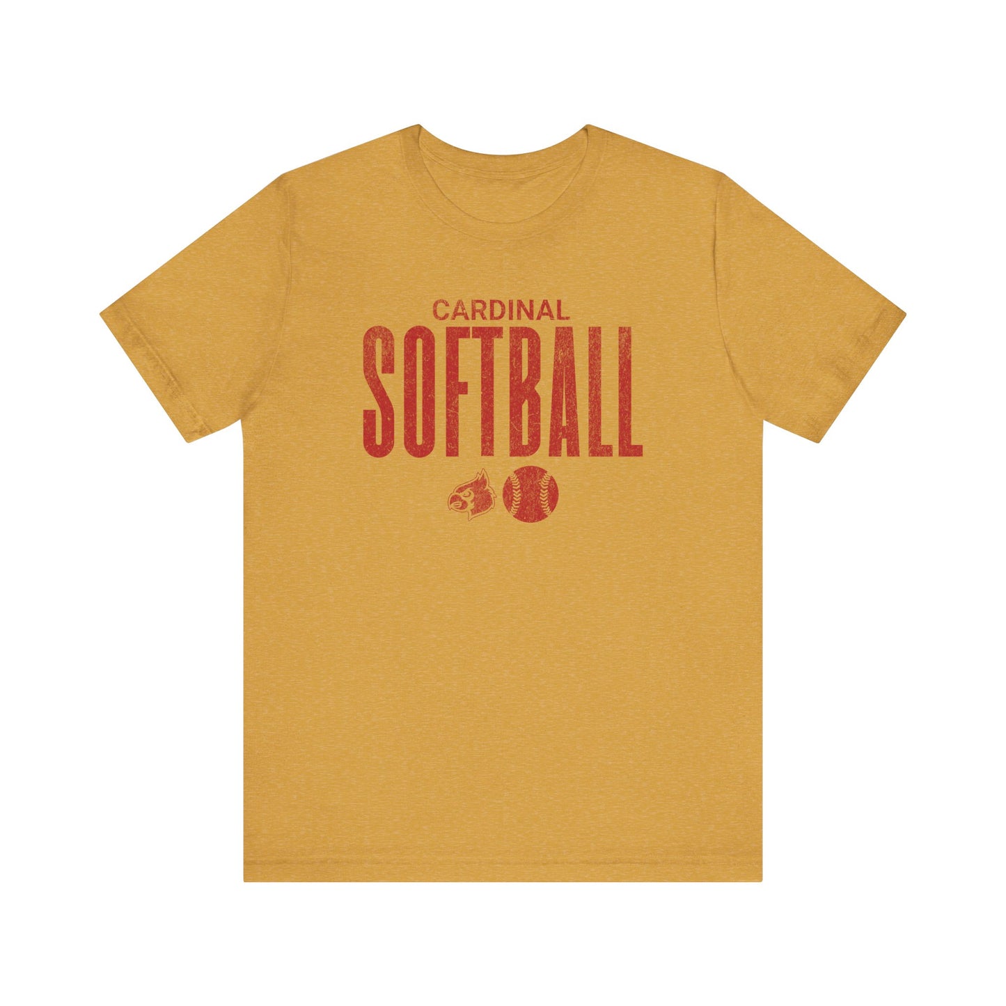 Vintage Cardinal Softball - Bella + Canvas Short Sleeve Tee