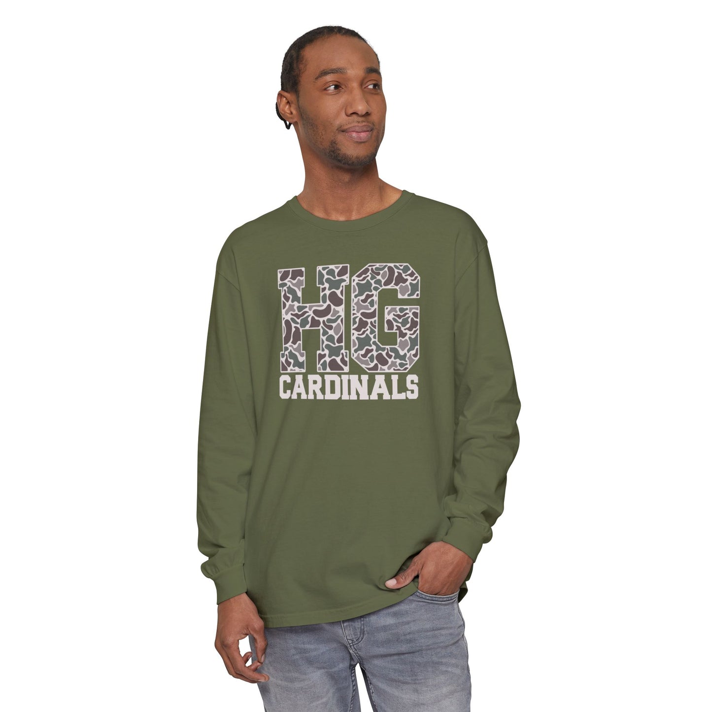 Old School Camo HG Cardinals - Comfort Colors Long Sleeve T-Shirt