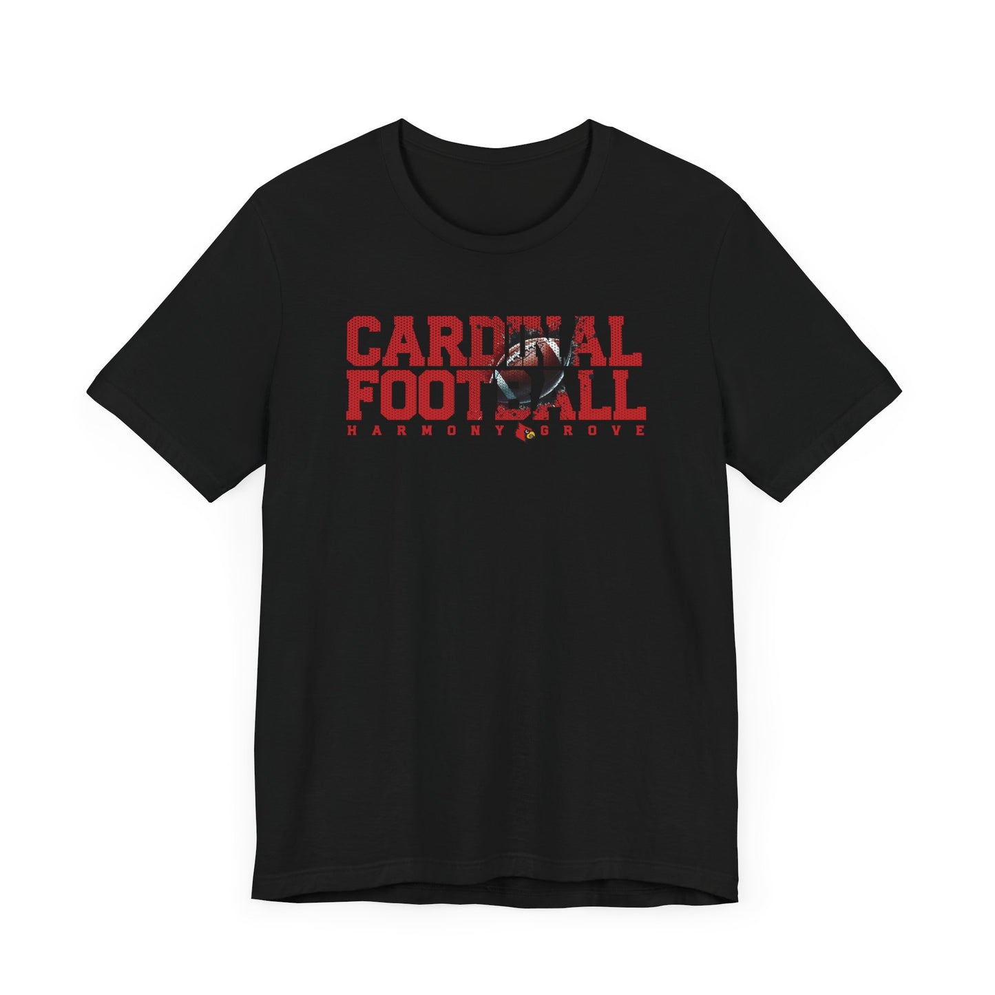 Cardinal Football Harmony Grove - Bella + Canvas Short Sleeve Tee