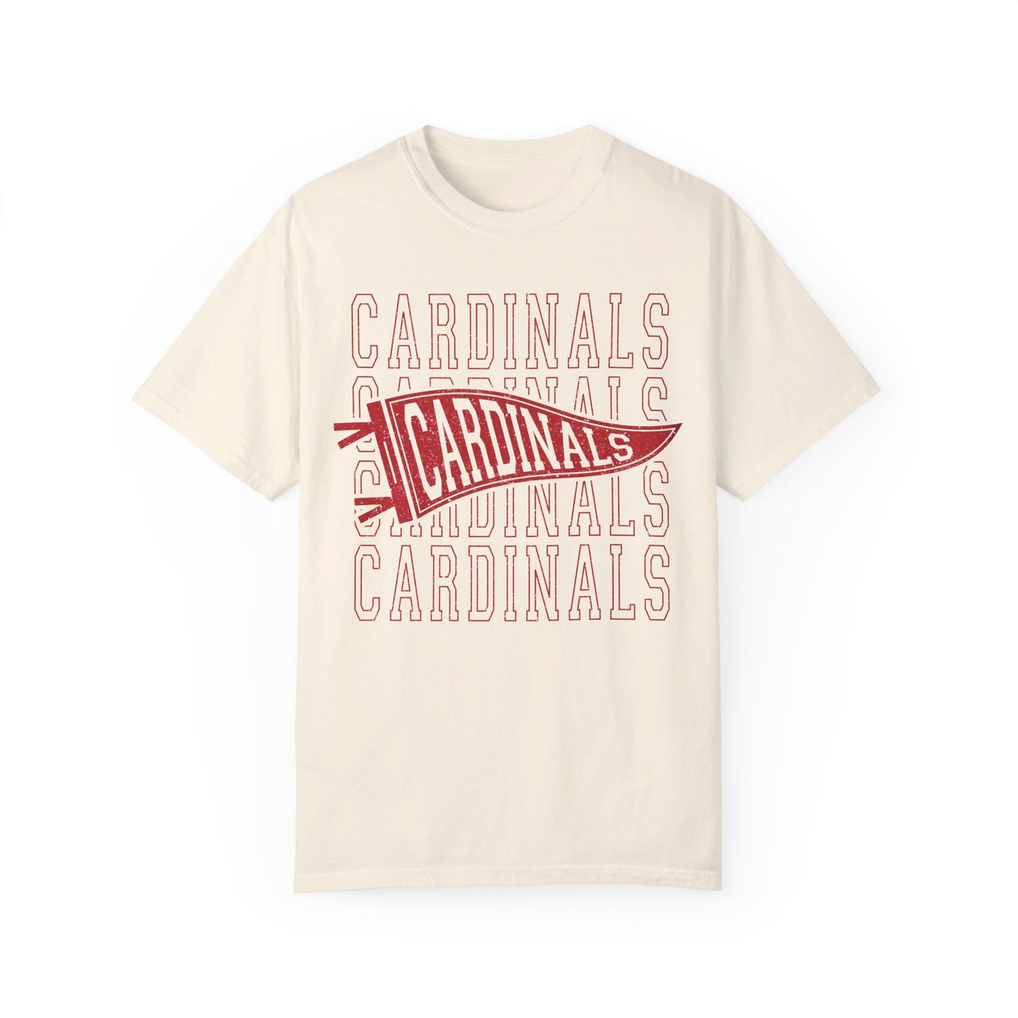 Cardinal Distressed Pennant - Comfort Colors T-shirt