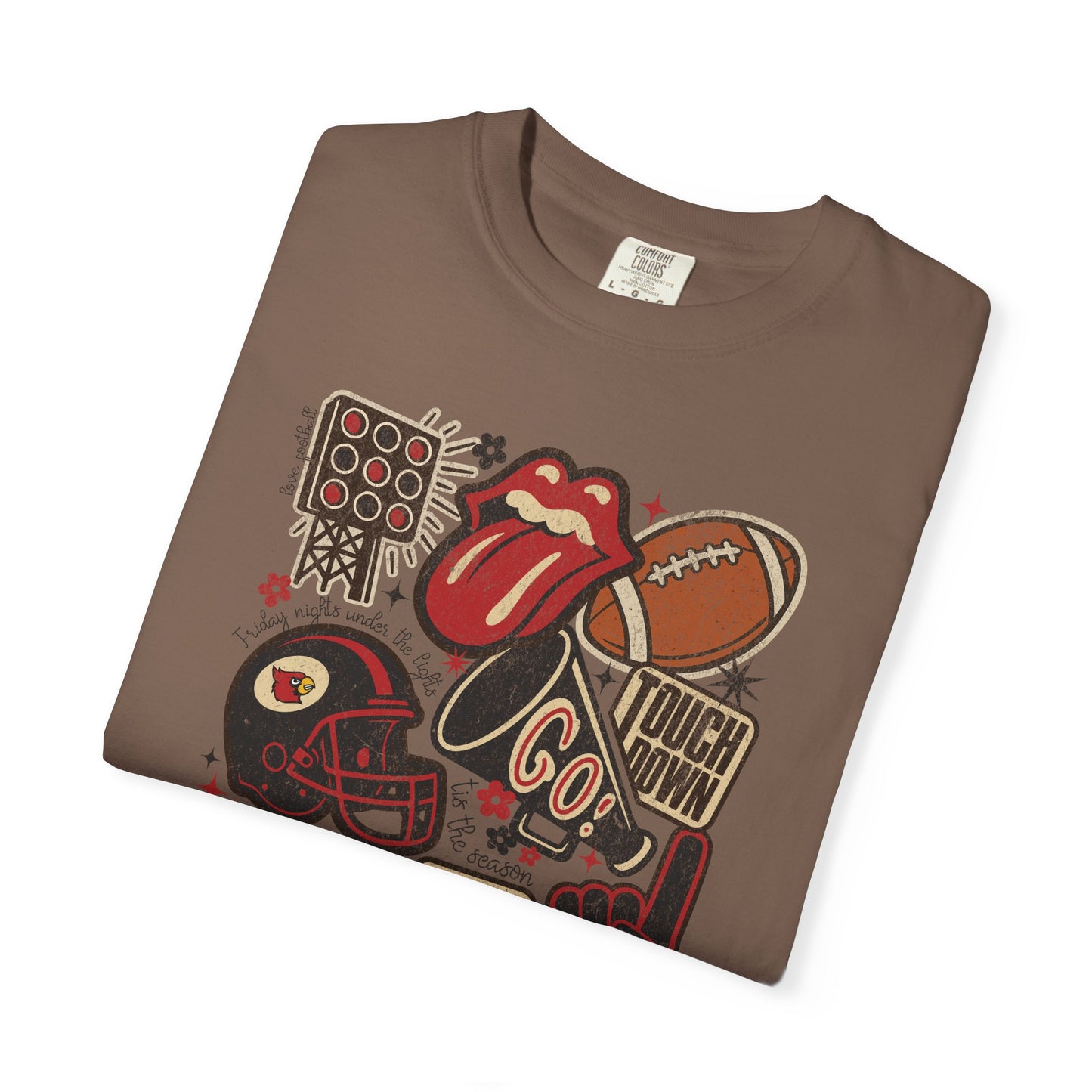 Cardinal Football Collage - Comfort Colors T Shirt