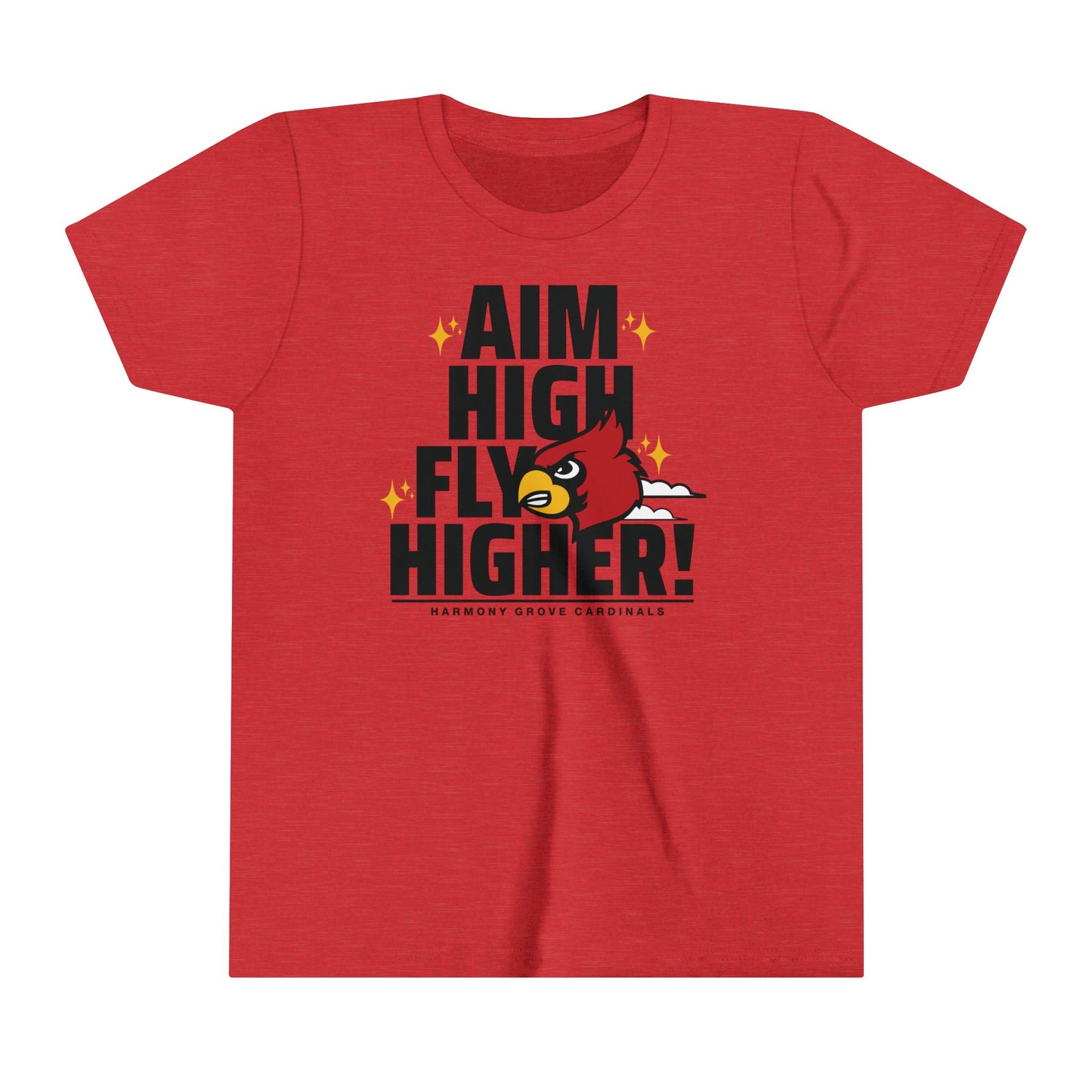Aim High Fly Higher Cardinal - Bella + Canvas Youth Tee