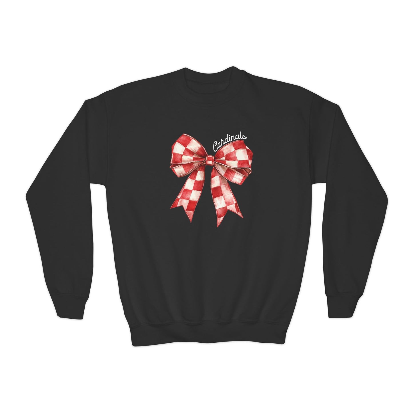 Coquette Red Bow Cardinals - Youth Crew Sweatshirt