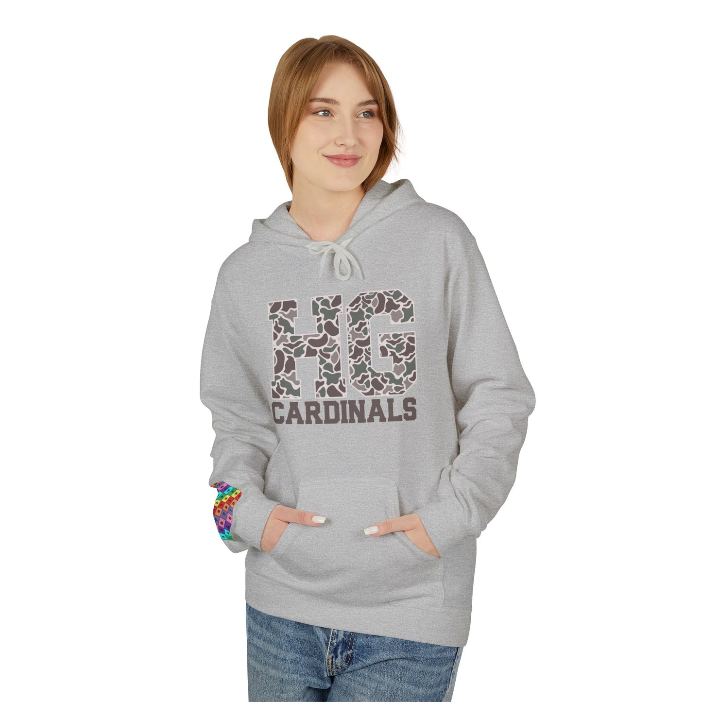 Old School Camo HG Cardinals - Midweight Softstyle Fleece Hoodie
