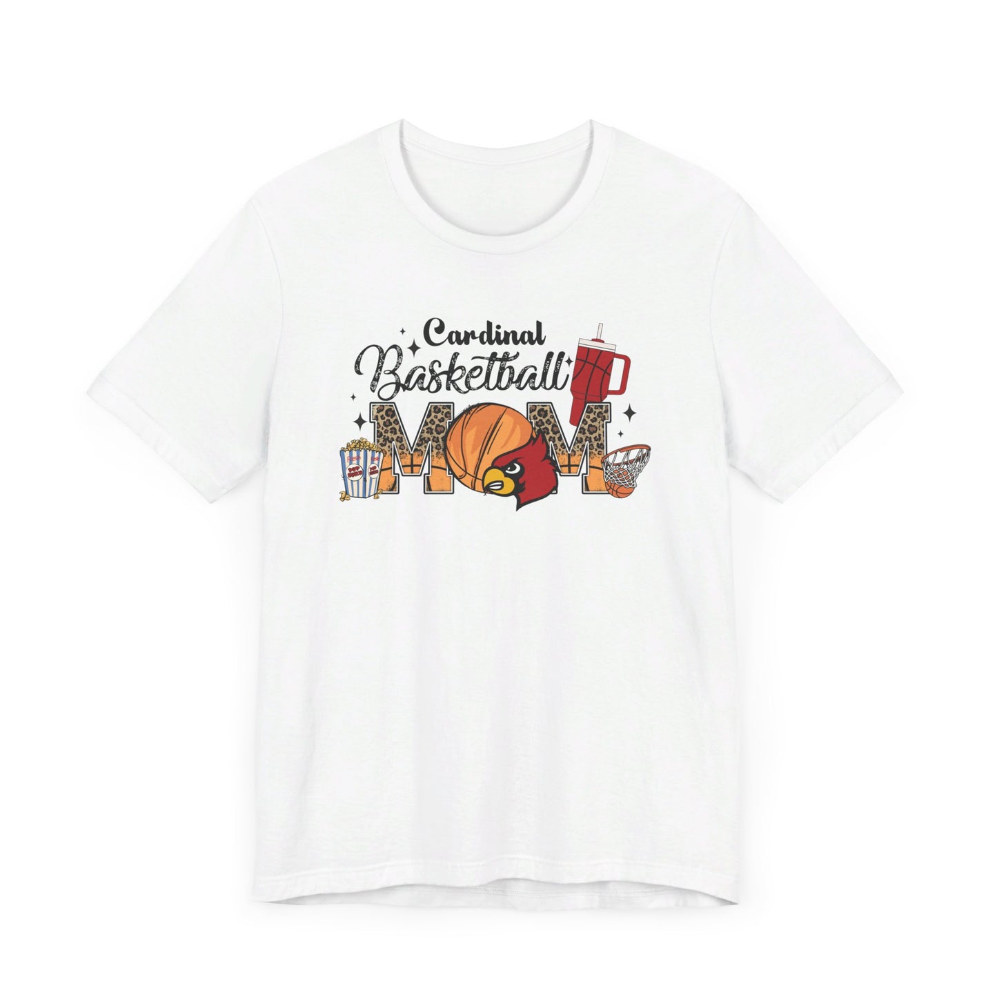 Cardinal Basketball Mom - Bella + Canvas Short Sleeve Tee
