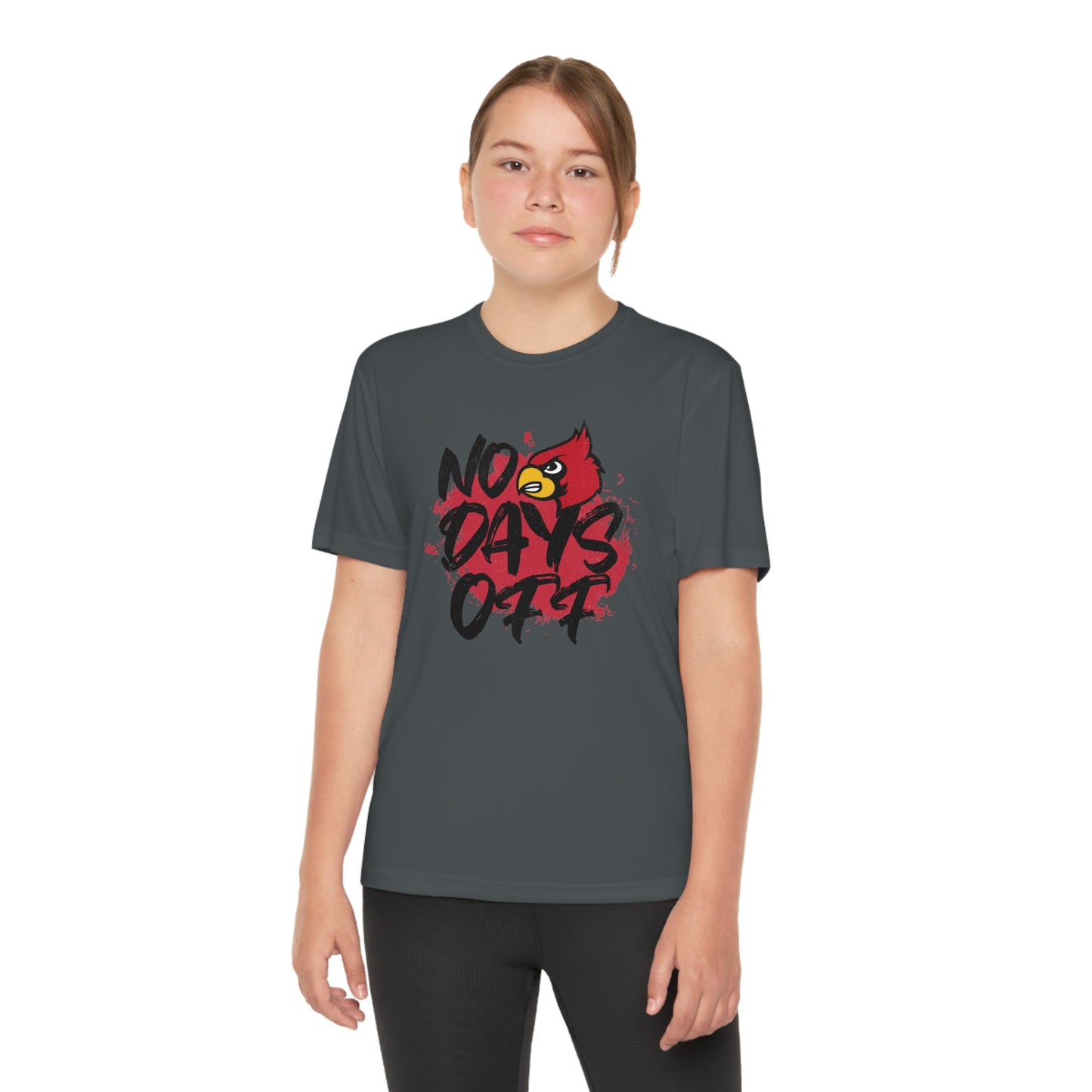 No Days Off Cardinal - Youth Sport-Tek® Competitor™ Tee