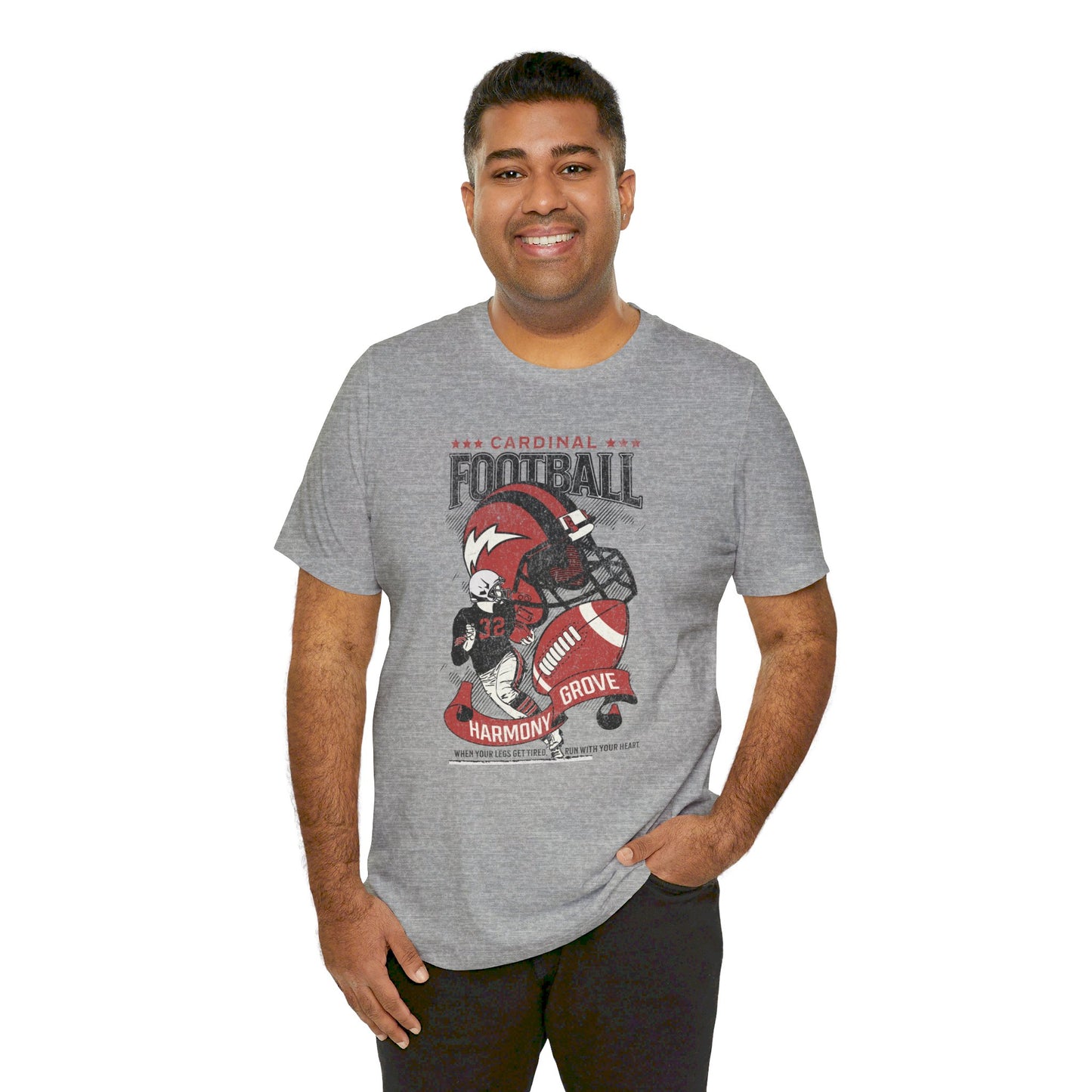 Vintage Cardinal Football - Bella + Canvas Short Sleeve Tee