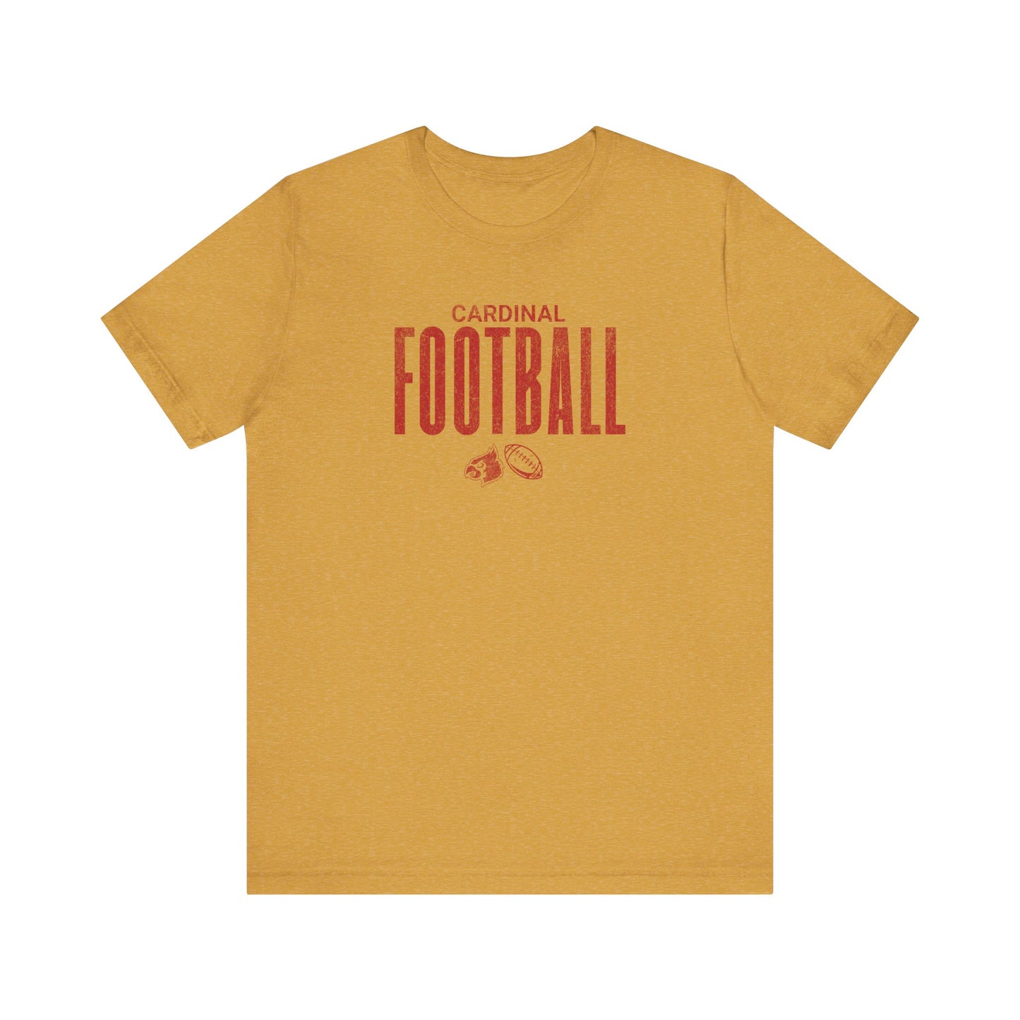 Vintage Cardinal Football - Bella + Canvas Short Sleeve Tee