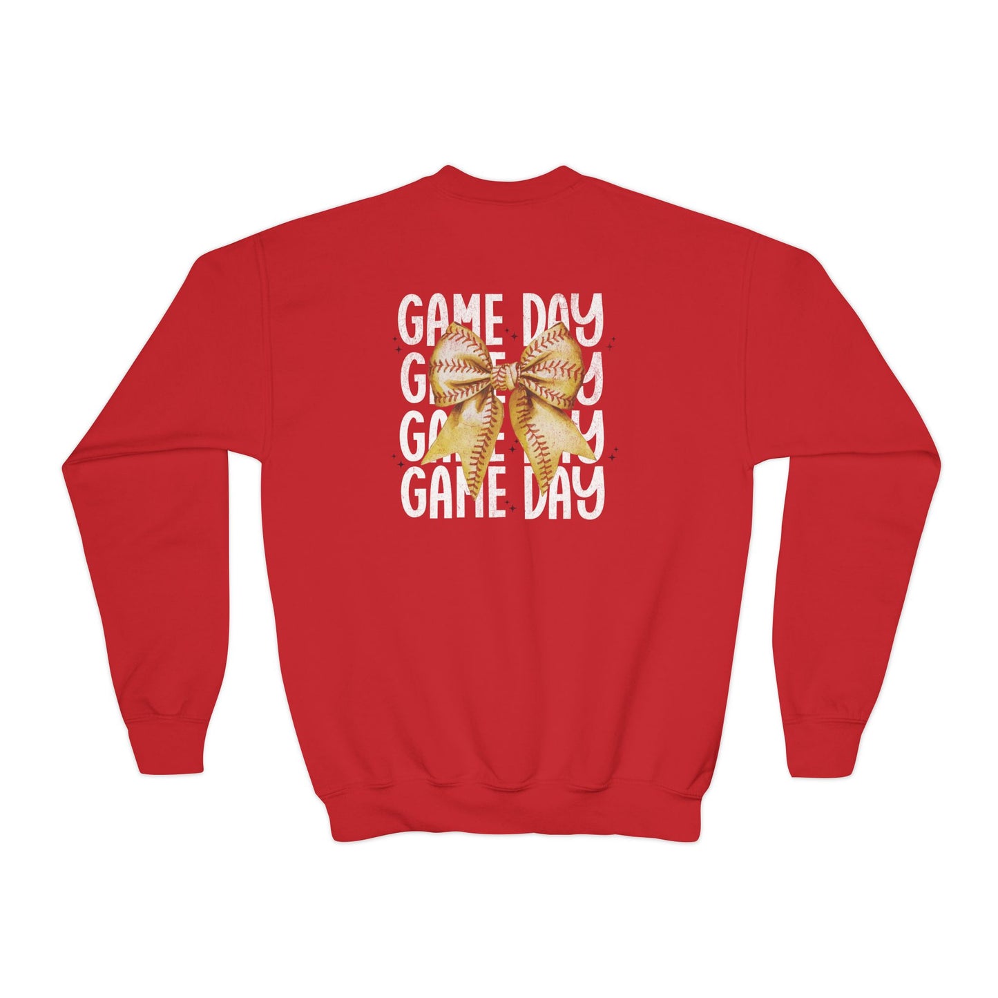 Game Day Softball Coquette - Youth Crew Sweatshirt