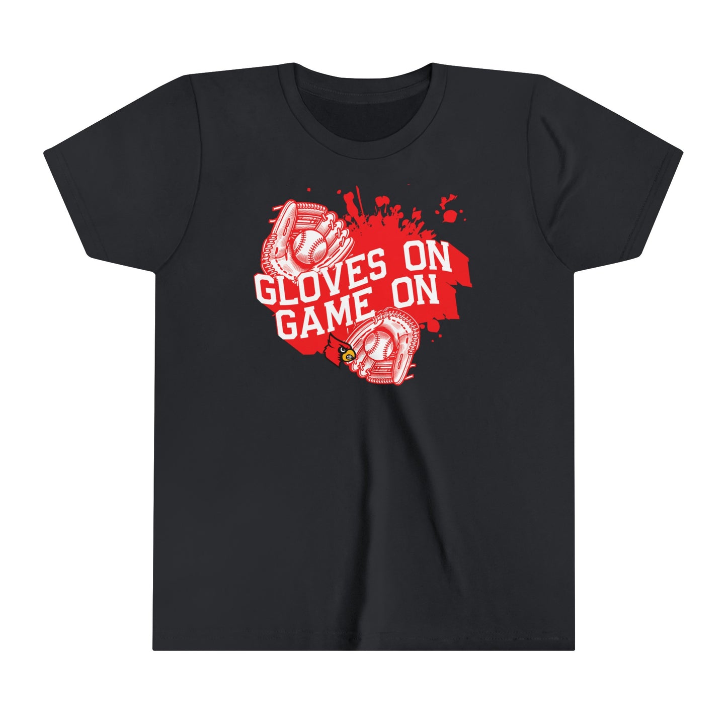 Gloves On Game On Baseball Softball - Bella + Canvas Youth Tee