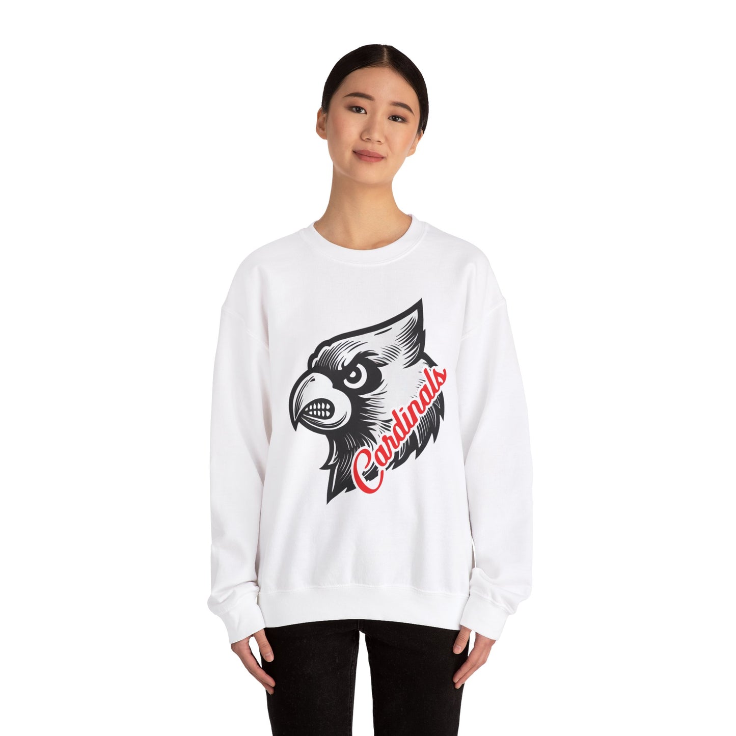 Cardinals Inset Text - Unisex Heavy Blend™ Crewneck Sweatshirt