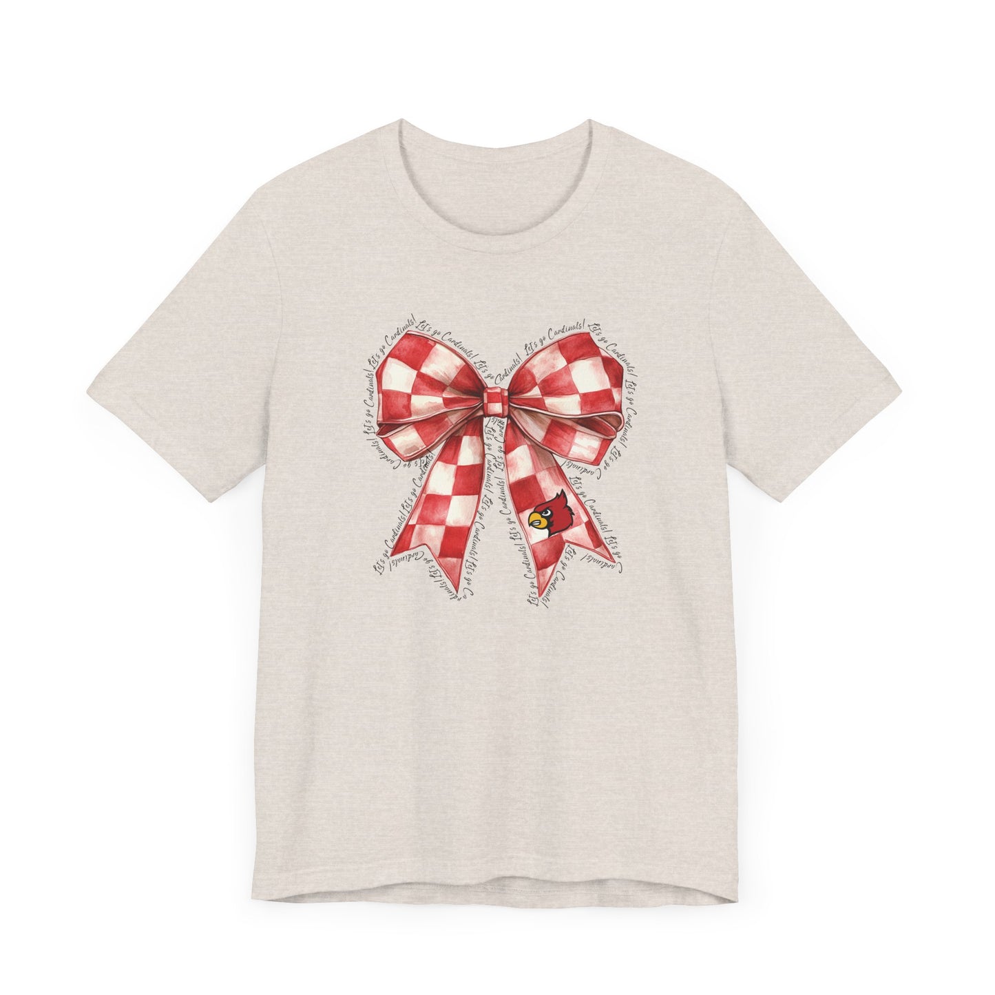 Let's go Cardinals Coquette Bow - Bella + Canvas Short Sleeve Tee