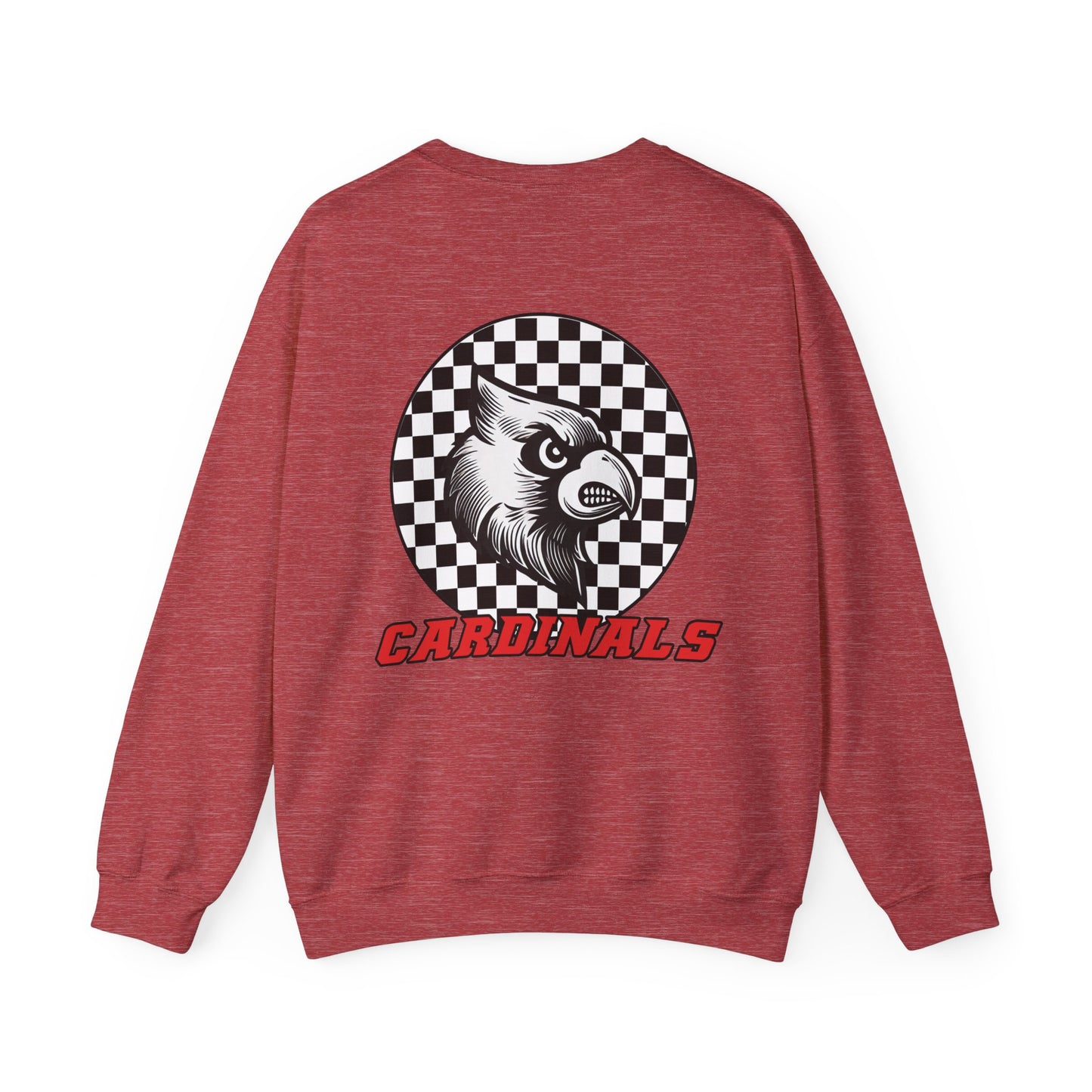 Black and White Checkered Cardinal - of Unisex Heavy Blend™ Crewneck Sweatshirt