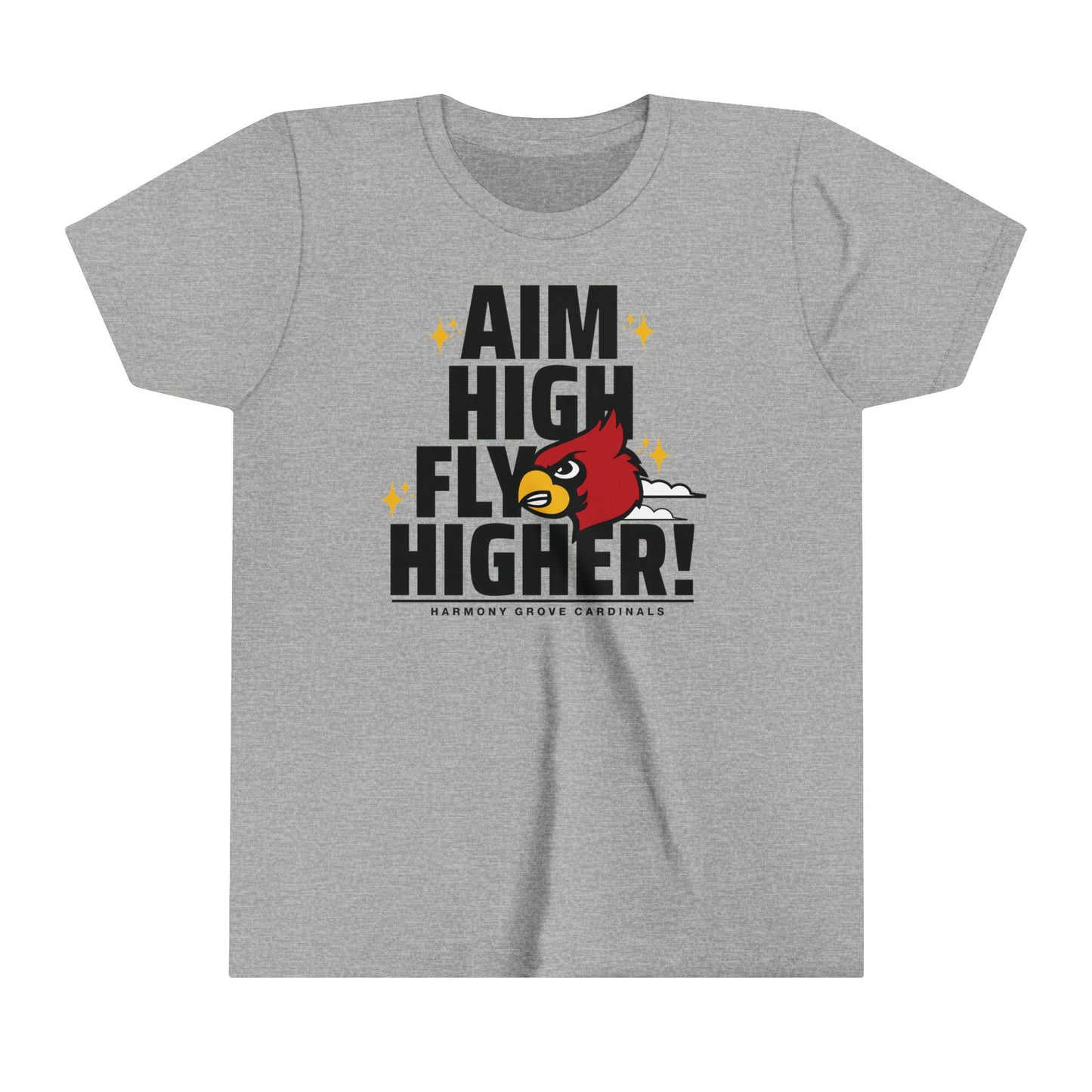 Aim High Fly Higher Cardinal - Bella + Canvas Youth Tee