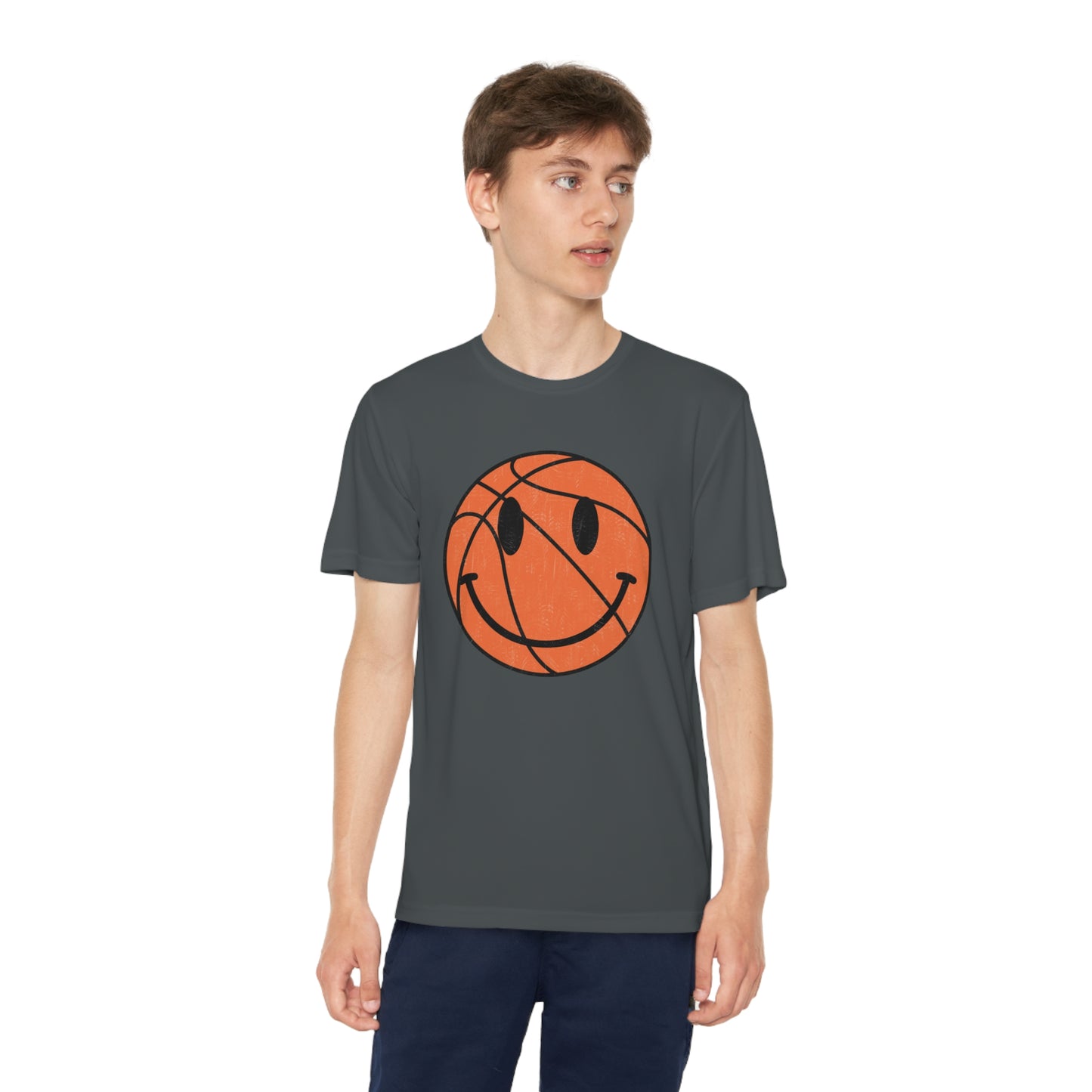 Smiley Face Basketball - Youth Sport-Tek® Competitor™ Tee