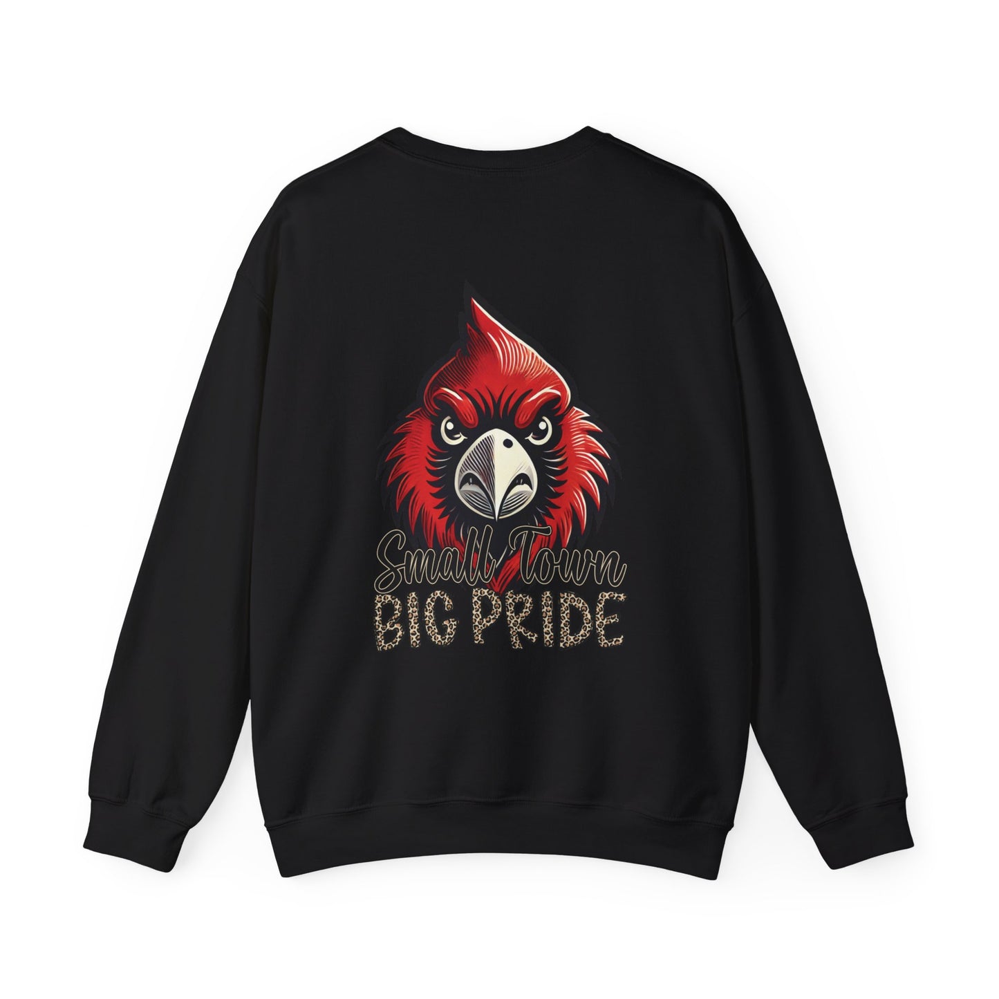 Cardinal Small Town Big Pride Back Design - Unisex Heavy Blend™ Crewneck Sweatshirt